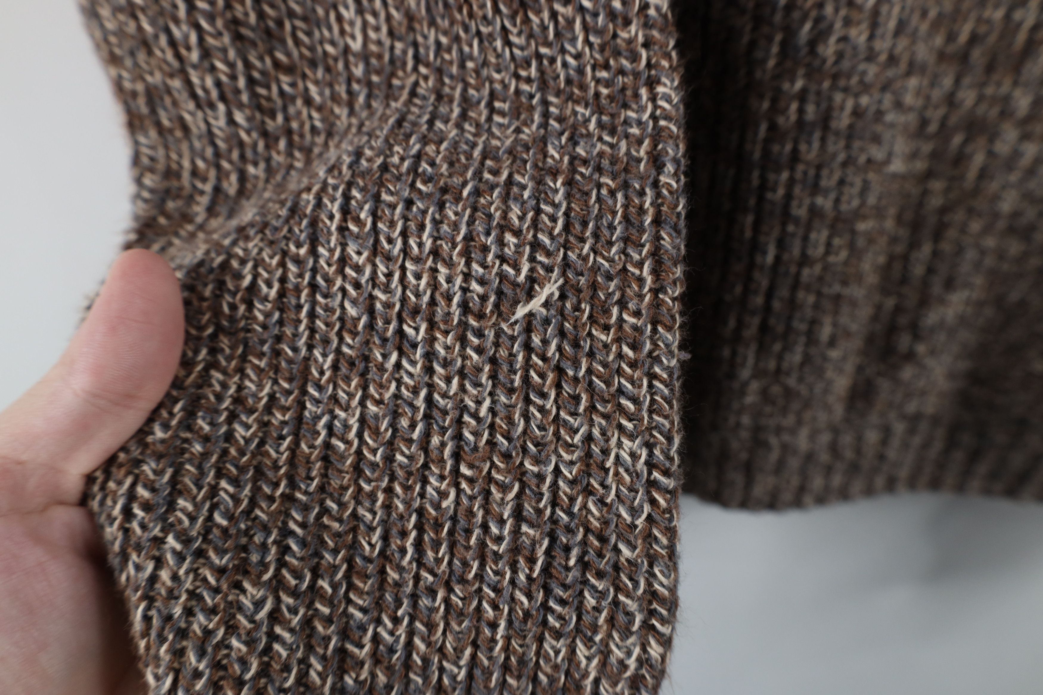 Vintage Vintage 90s Streetwear Ribbed Knit Henley Sweater Brown Size M / US 6-8 / IT 42-44 - 4 Thumbnail