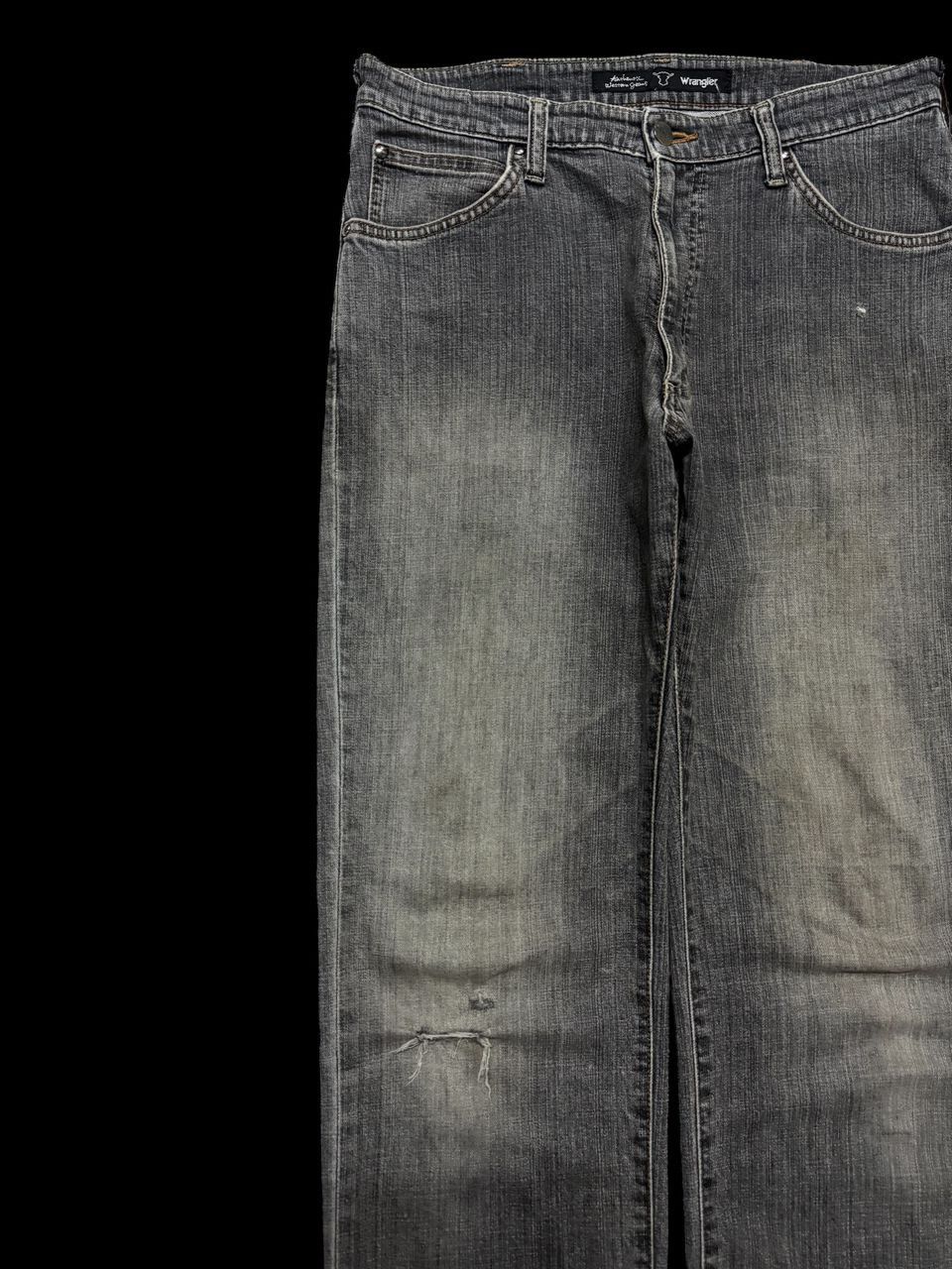 Wrangler Vintage 90s Archive Wrangler Mudwash Distressed Ripped Jean Size US 31 - 4 Thumbnail