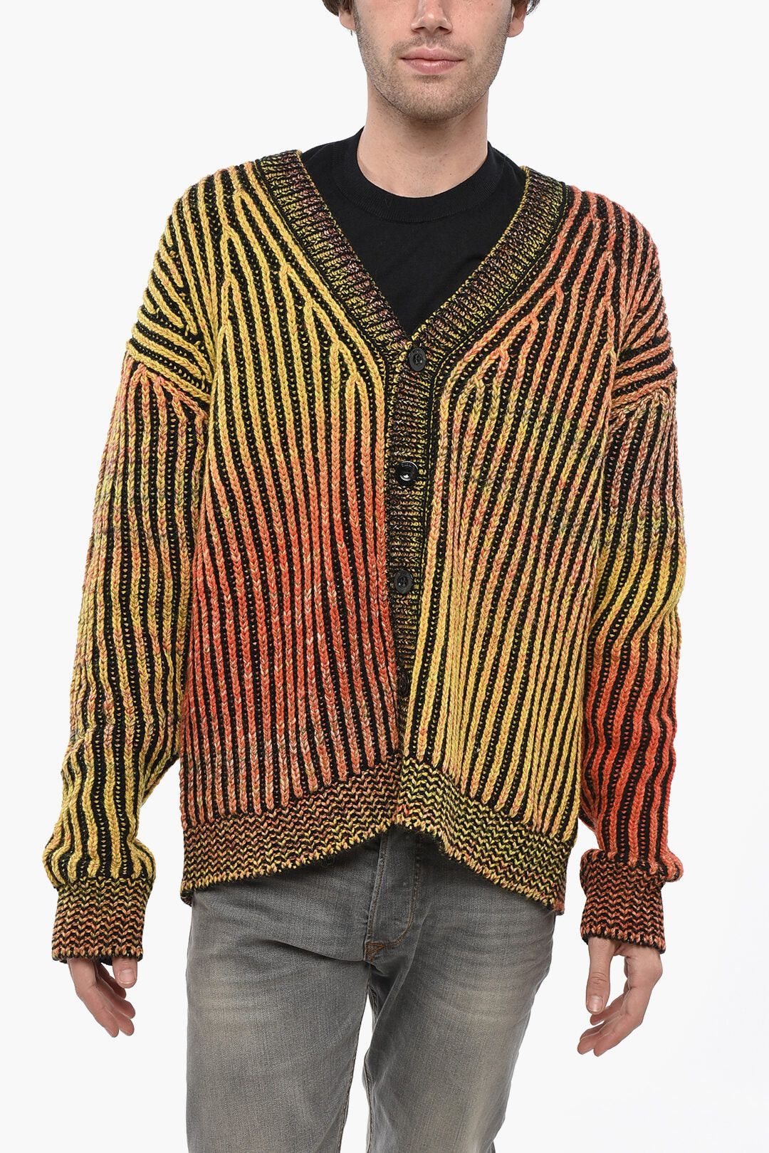 Diesel Wool-Blend Cable Knit Cardigan OAKLAND Size US XL / EU 56 / 4 - 1 Thumbnail