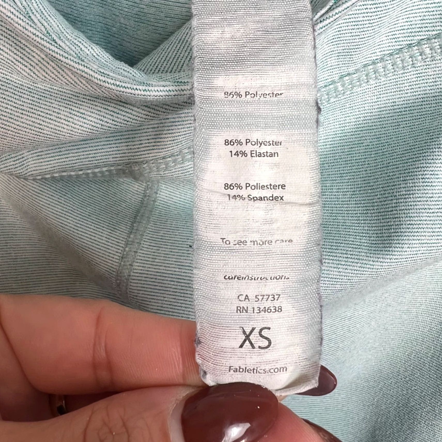Fabletics VINTAGE Fabletics Leggings High-Waisted Size XS Mint Green Athletic Gym Yoga Womens Size 26" / US 2 / IT 38 - 4 Thumbnail