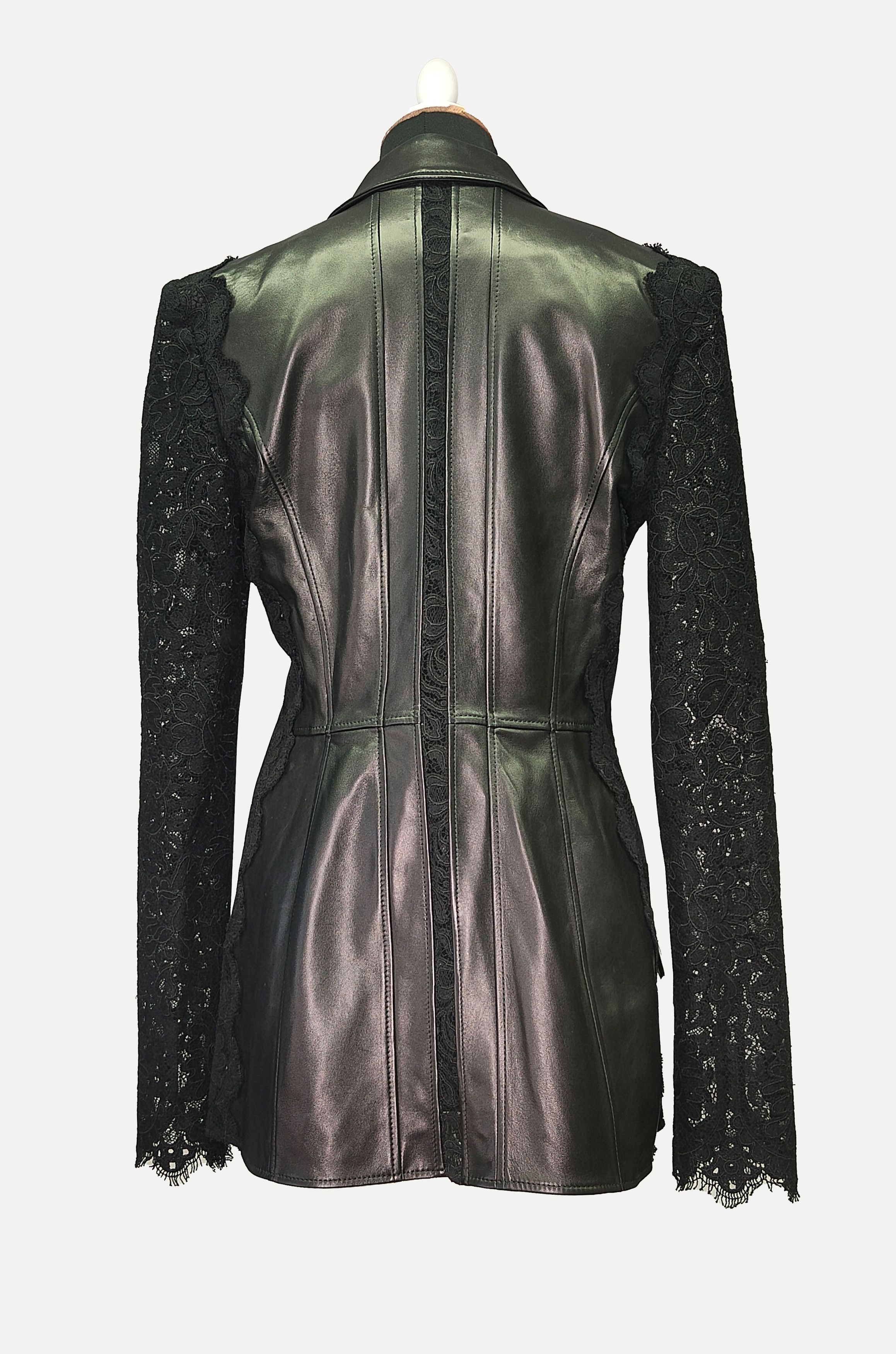 Alexander McQueen ALEXANDER McQUEEN_ S/S 2020 _ LACE _ LAMB LEATHER BLAZER Size S / US 4 / IT 40 - 2 Thumbnail