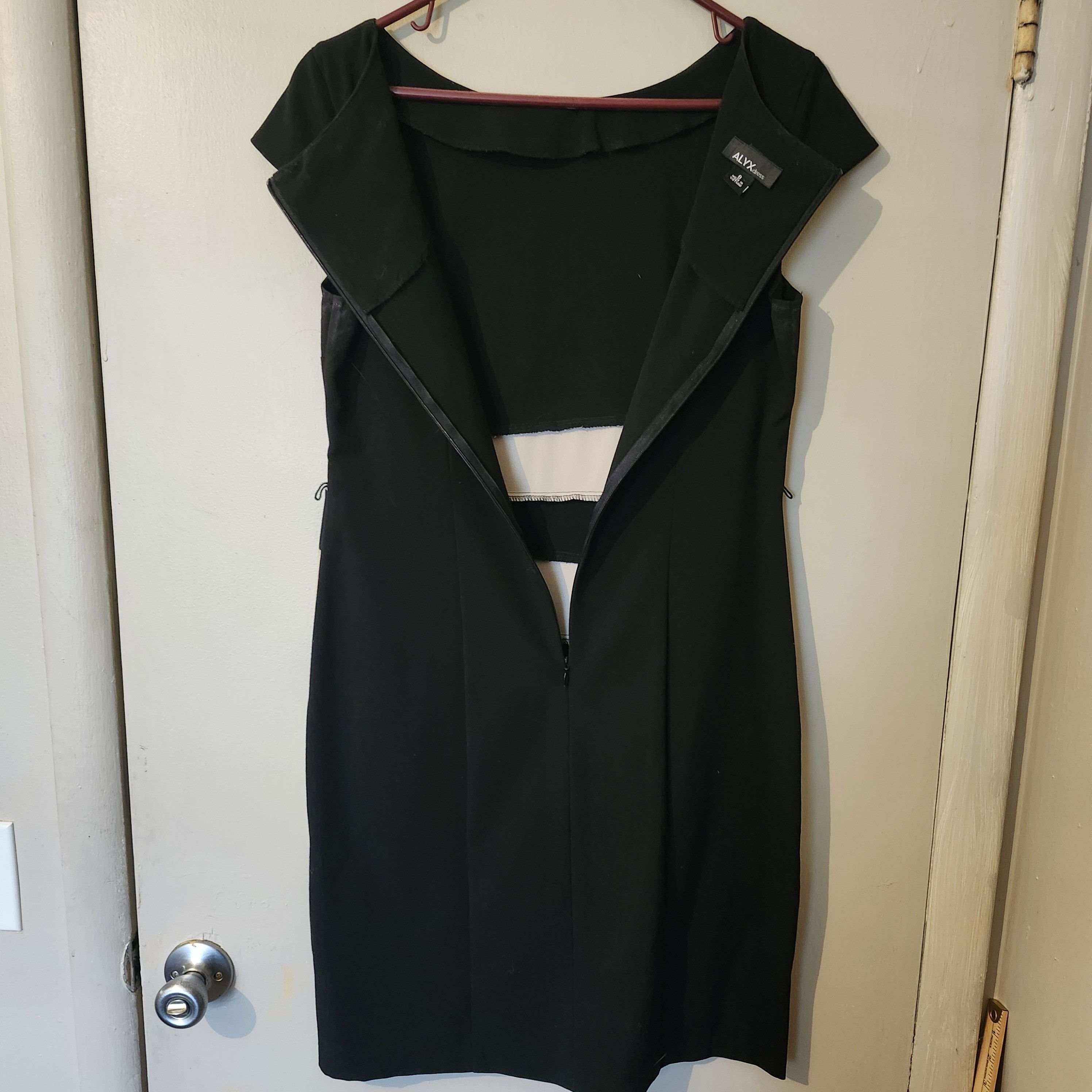 Alyx ALYX Black Cream Sheath Dress Size 8 Zip Back Cap Sleeve Size M / US 6-8 / IT 42-44 - 5 Thumbnail