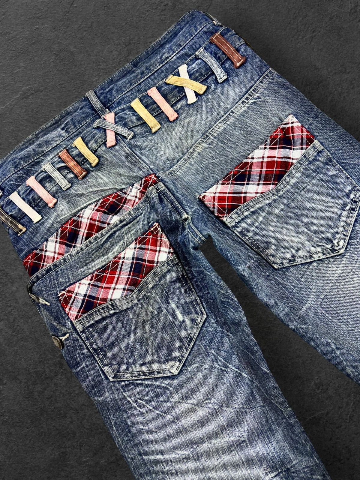 PPFM Grunge Japan Roddle Double Waist Strike Faded Distress Jeans Size US 30 / EU 46 - 7 Thumbnail