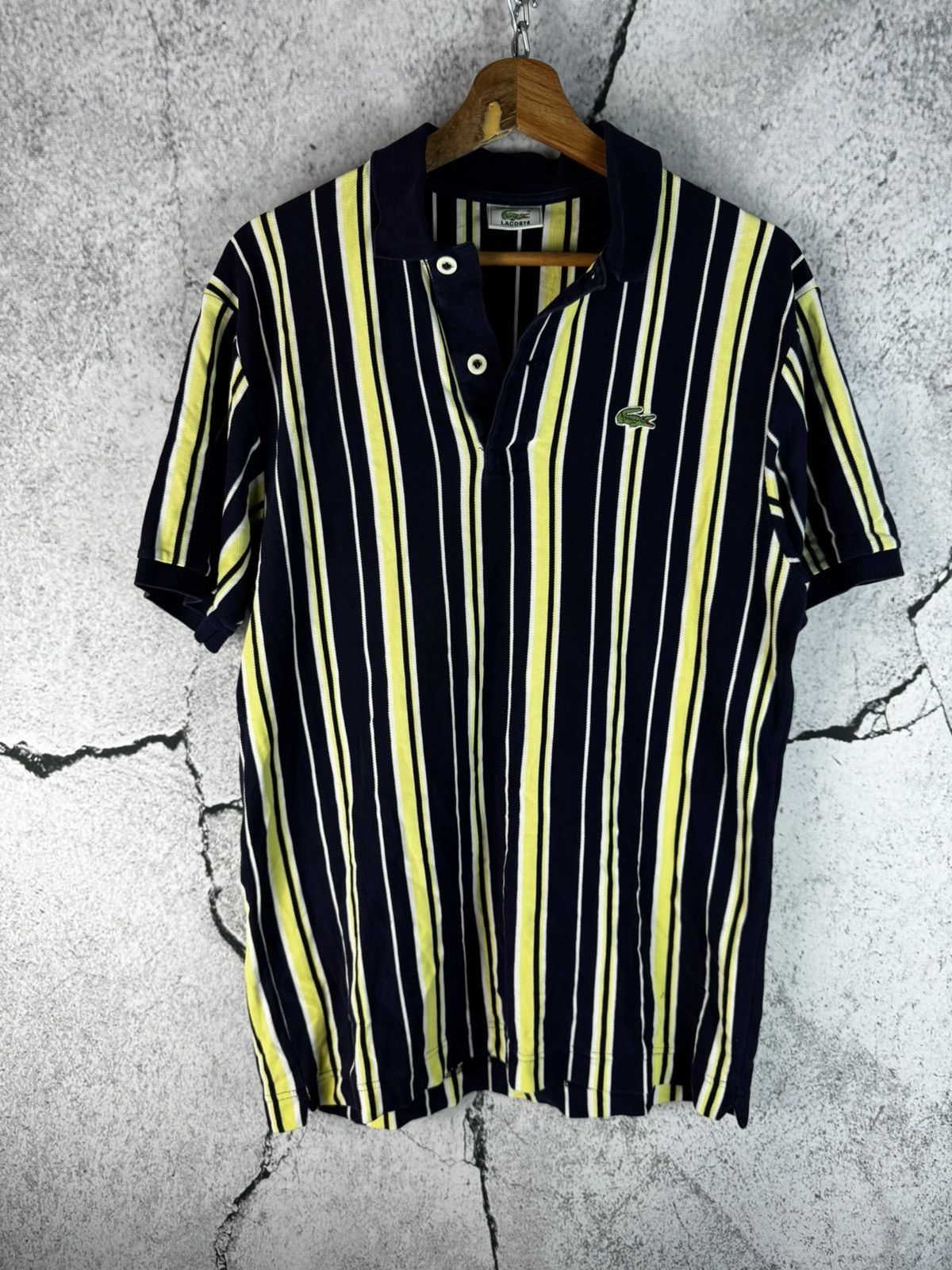 Lacoste Vintage Lacoste Croc Logo Striped Polo Shirt 90s Size US L / EU 52-54 / 3 - 1 Thumbnail