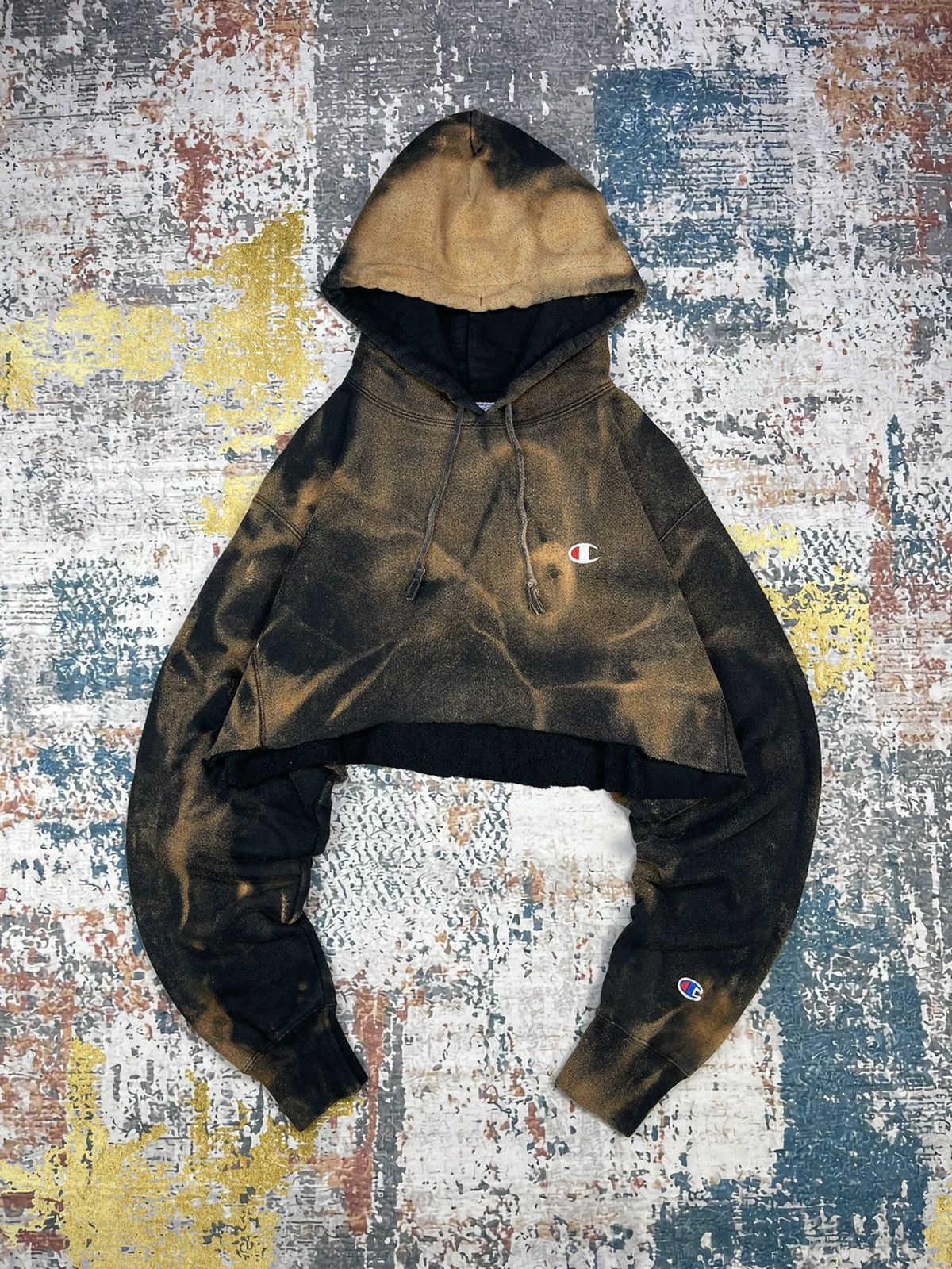 Champion Vintage CHAMPION Tie Dye Cut Crop Sweatshirt Size US M / EU 48-50 / 2 - 1 Thumbnail