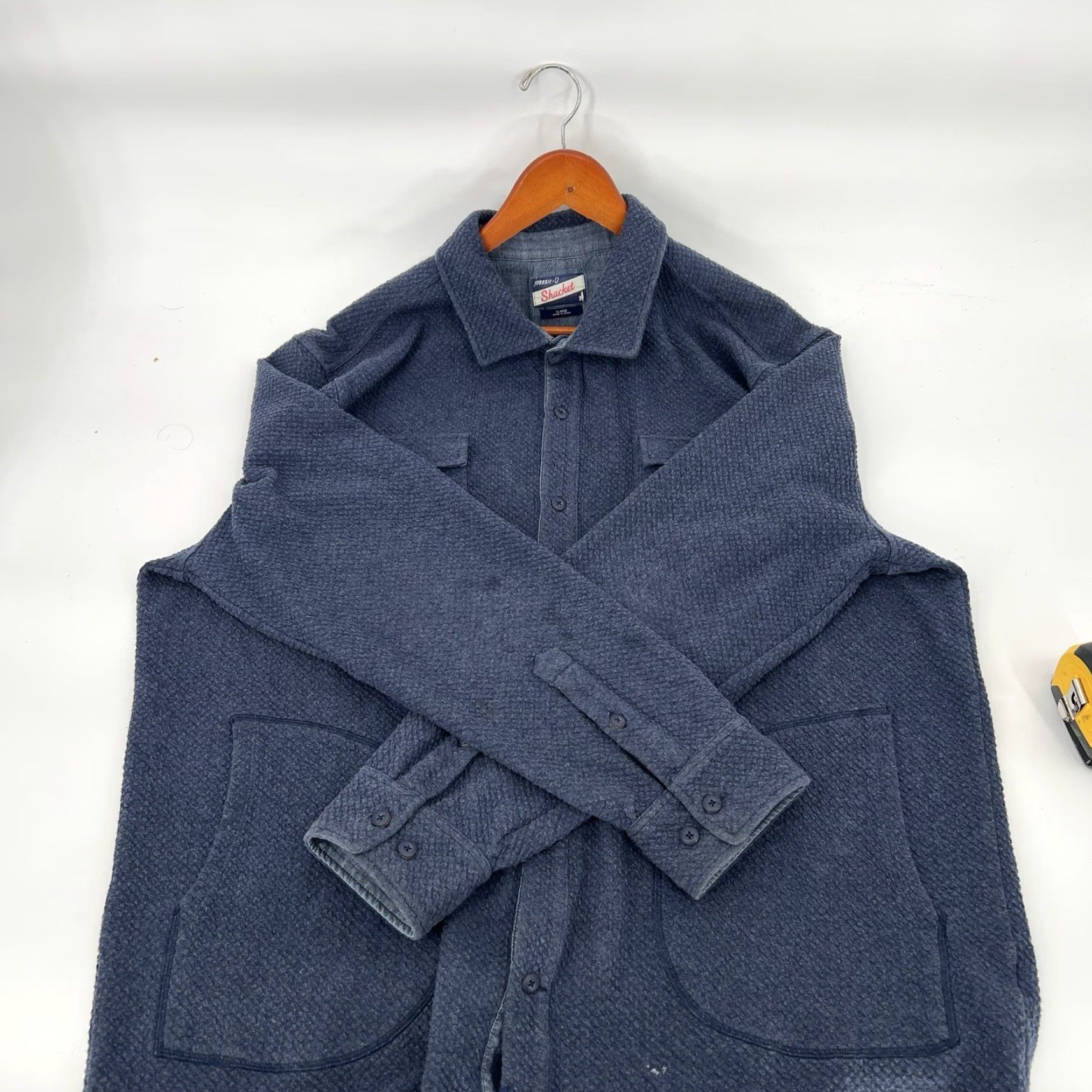 johnnie-O johnnie-O Ruettiger Knit Shacket Indigo XL Button-Up Shirt Jacket Mens Size US XL / EU 56 / 4 - 7 Thumbnail