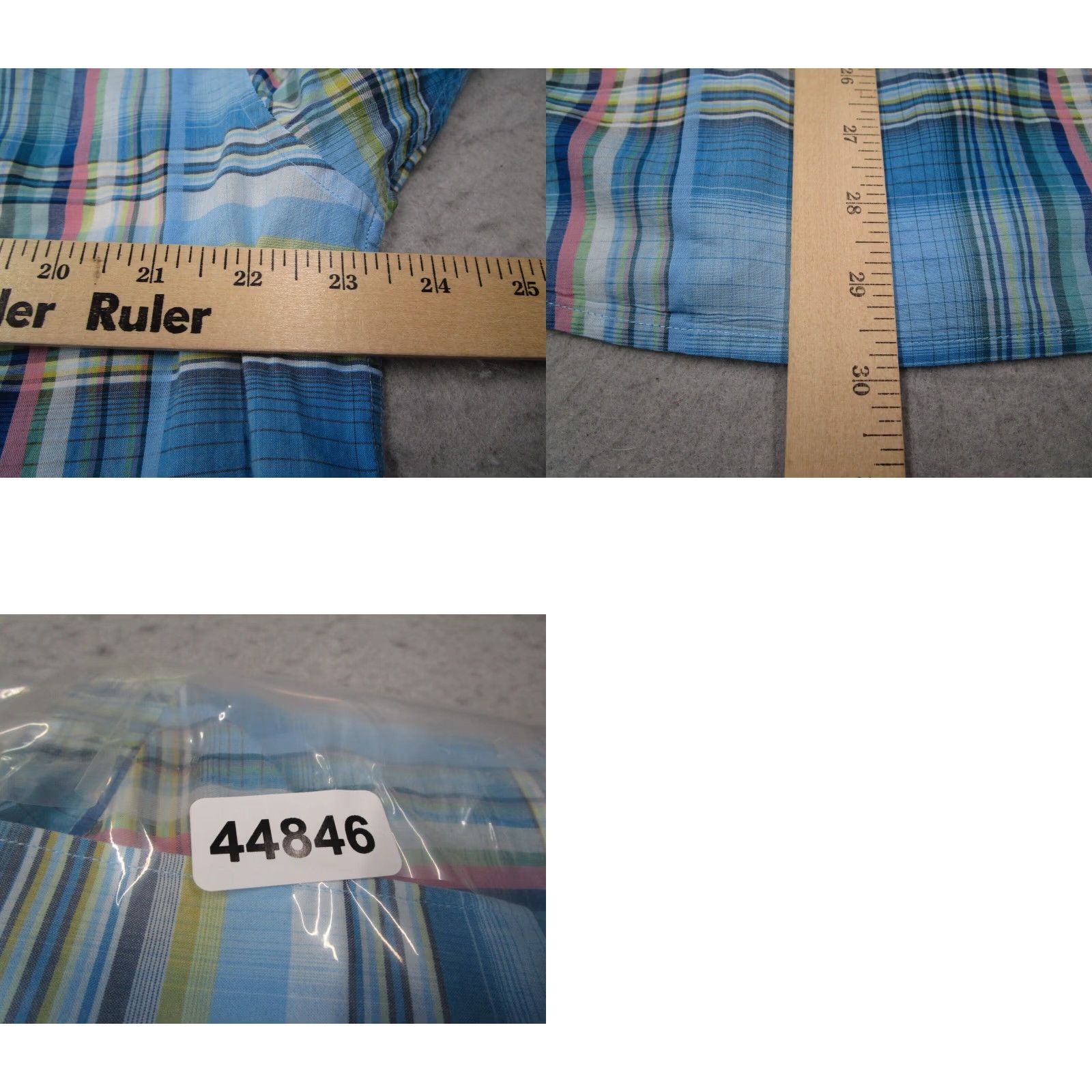 Tommy Bahama Tommy Bahama Men's Large Blue Plaid Island Zone Pima Cotton Blend Button Up Long Sleeve Shirt Size US L / EU 52-54 / 3 - 8 Thumbnail