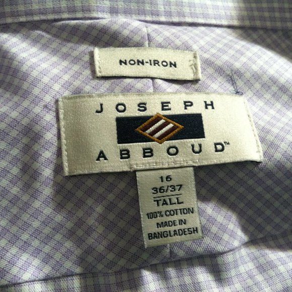 Joseph Abboud JOSEPH ABBOUD MENS LAVENDER 100%COTTON DRESS SHIRT 16/36-37 Size US L / EU 52-54 / 3 - 5 Thumbnail