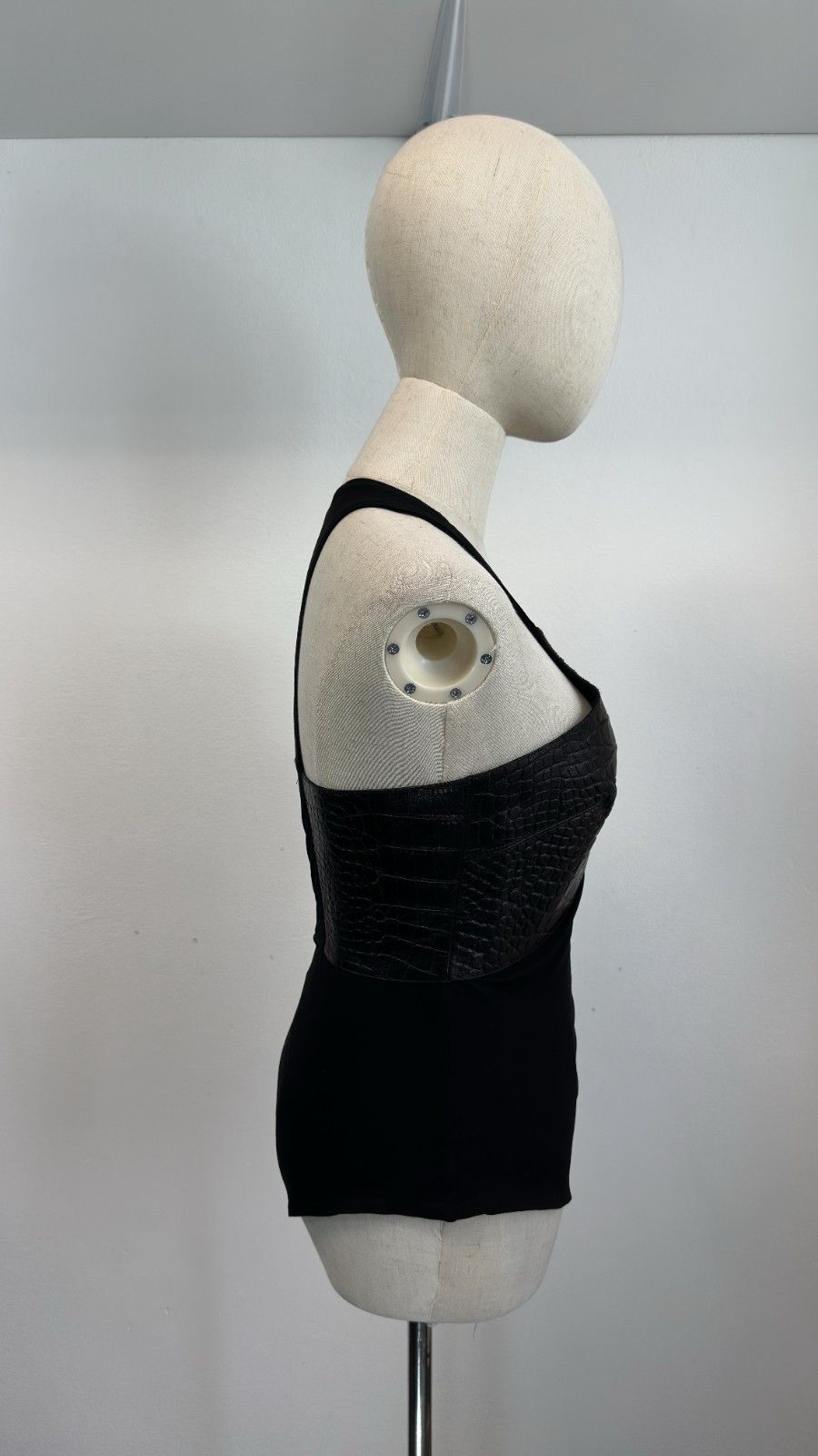 Roberto Cavalli Roberto Cavalli Women Leather Mesh Sleeveless Bodice Top Size XS / US 0-2 / IT 36-38 - 6 Thumbnail