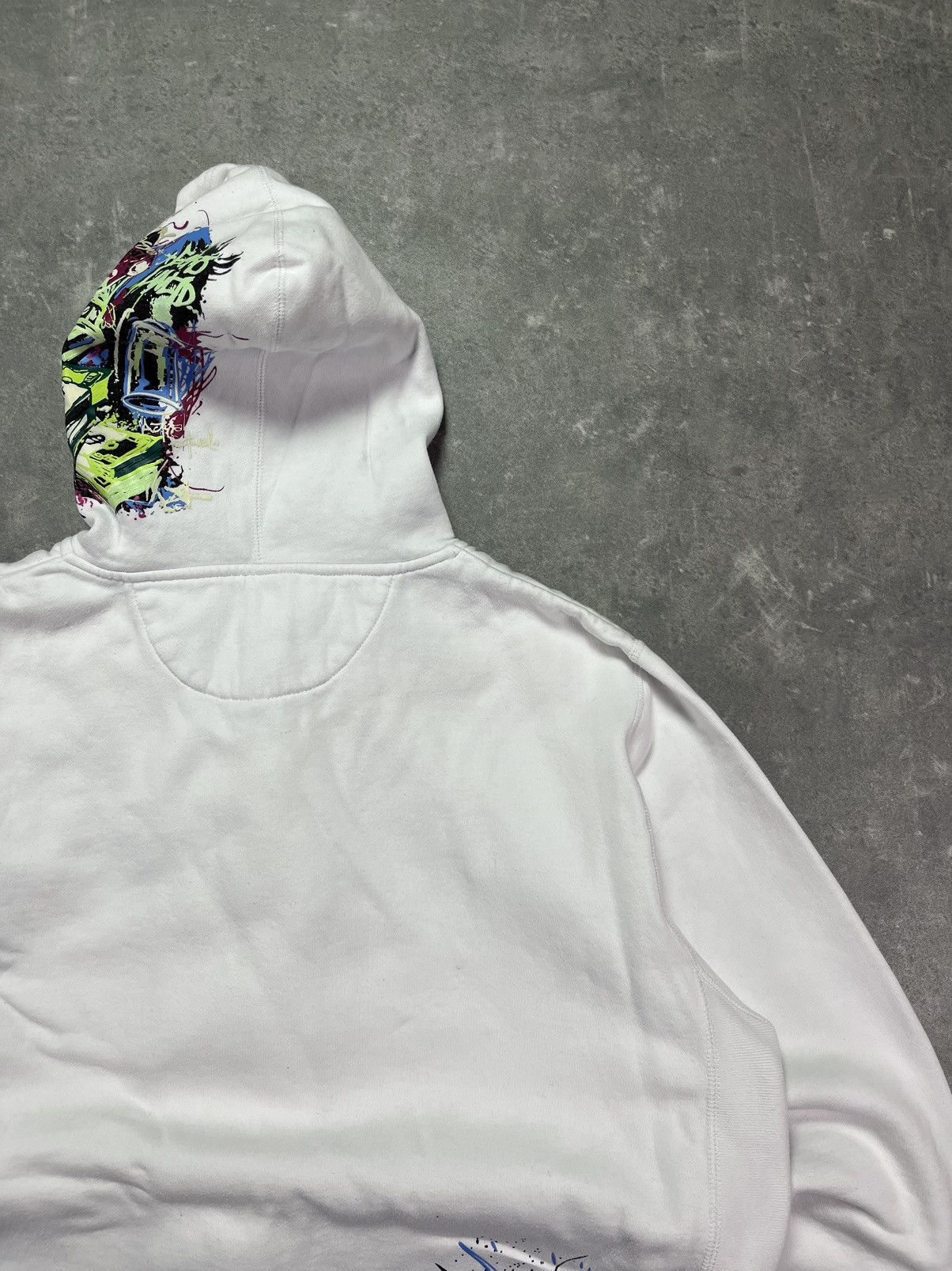 Ecko Unltd. 00s Ecko Unlimited Painted Logo Baggy Zip Hoodie XL White Size US XXL / EU 58 / 5 - 12 Thumbnail
