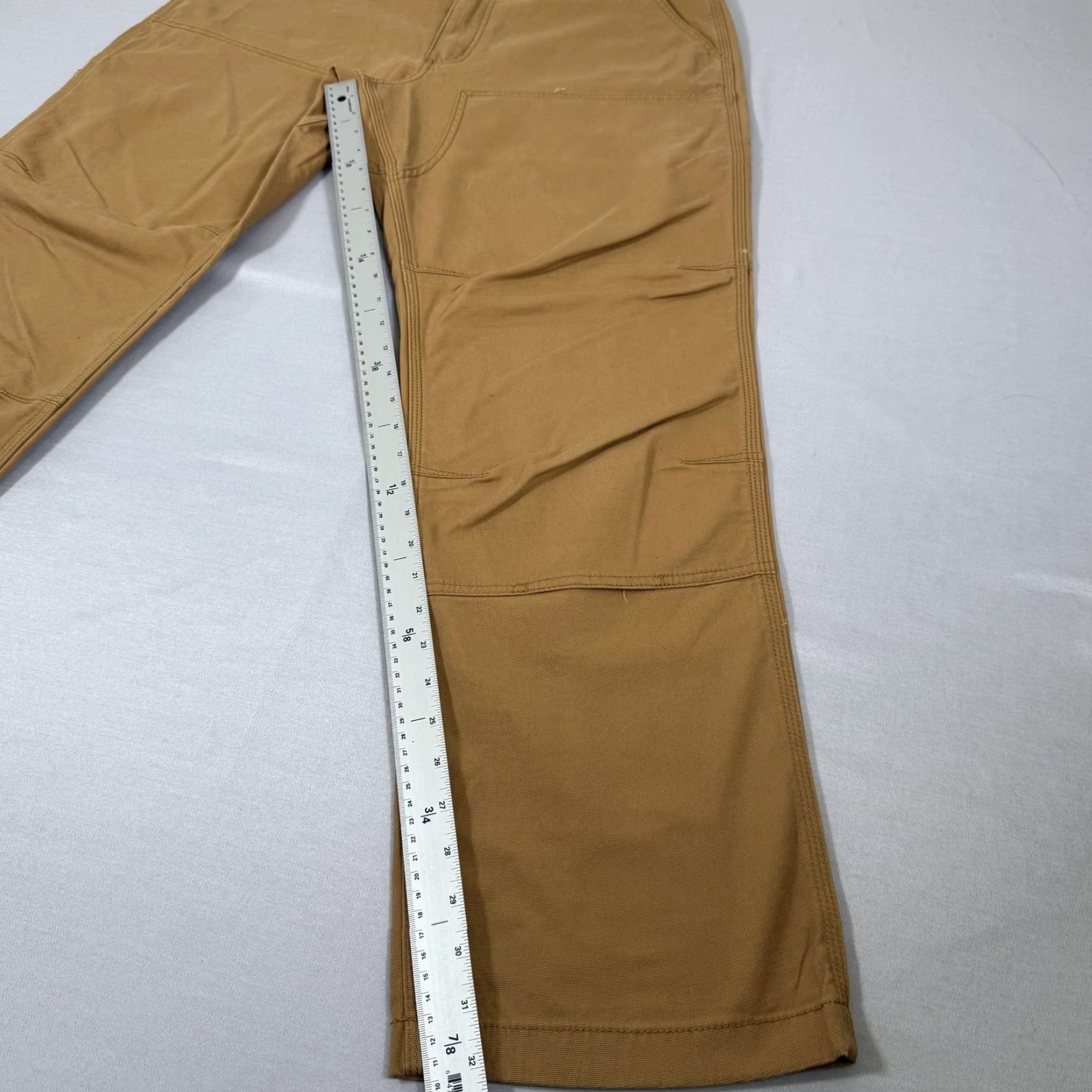 Carhartt Carhartt Rugged Flex Pants Mens 38x32 Brown Canvas Double-Knee Utility Work Pants Carpenter Straight Leg Relaxed Fit Casual, Workwear Mens Brown 38x32 Size US 38 / EU 54 - 4 Thumbnail
