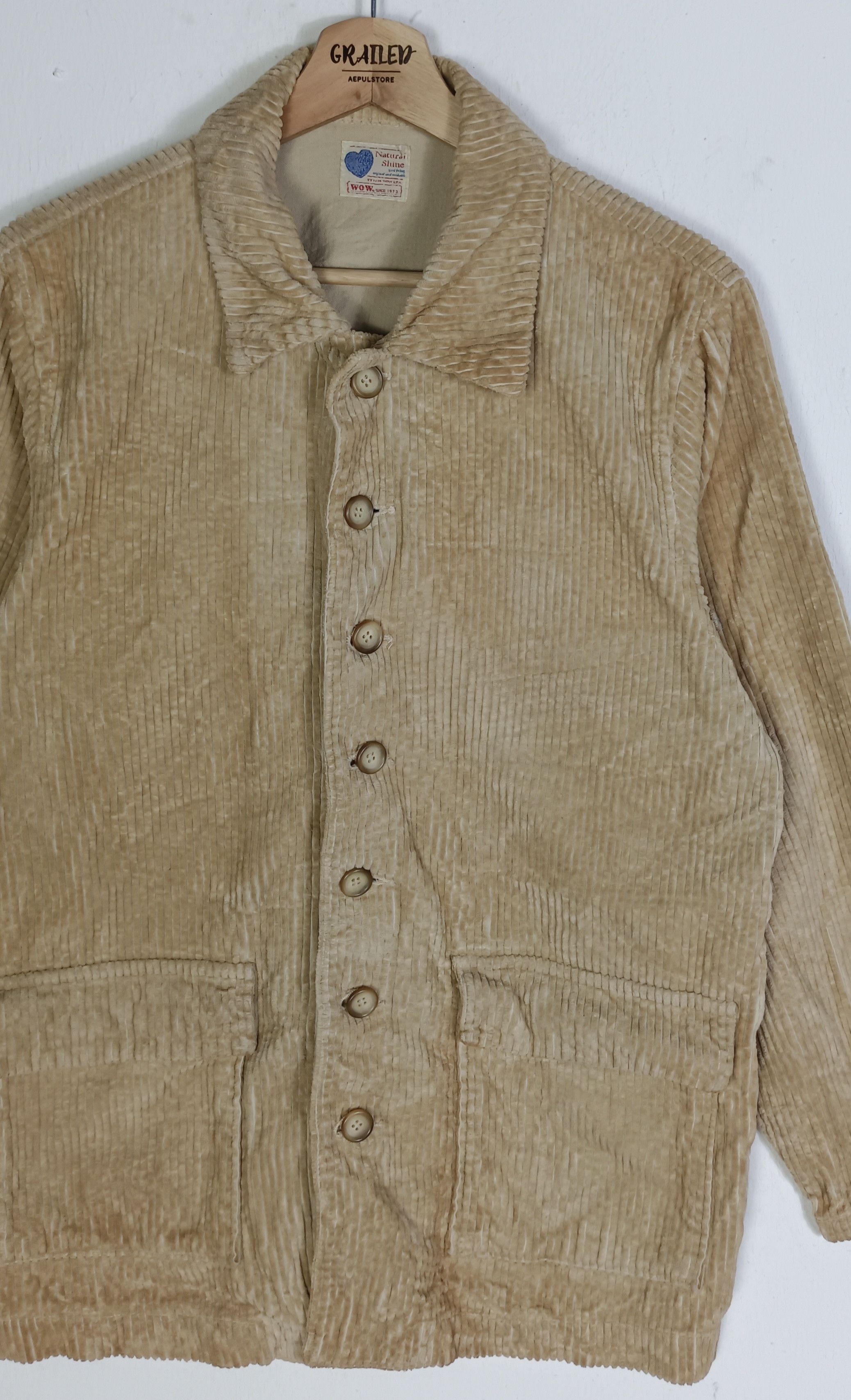 Japanese Brand Vintage🔥 Natural Shine WOW Coduroy Button Up Size US XL / EU 56 / 4 - 4 Thumbnail
