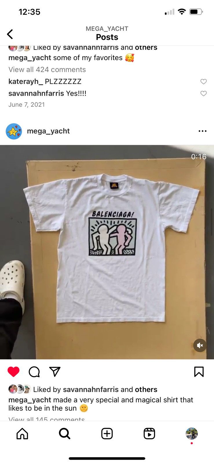 image of Mega Yacht Balenciaga! Uv Color Changing Shirt in White, Men's (Size 2XL)
