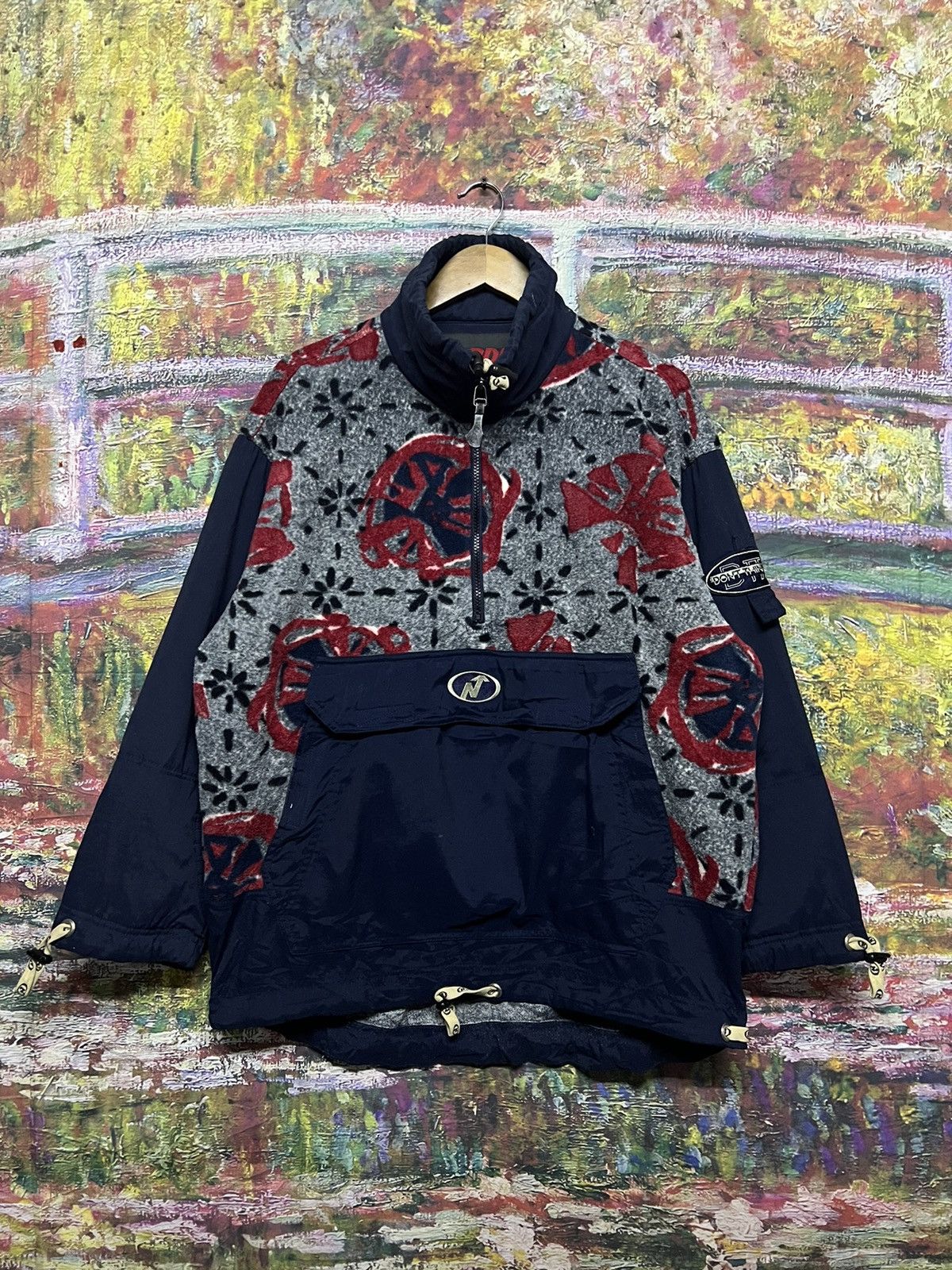 image of Vintage Nordica Skiwear Half Zip Art Design Fleece, Men's (Size Large)