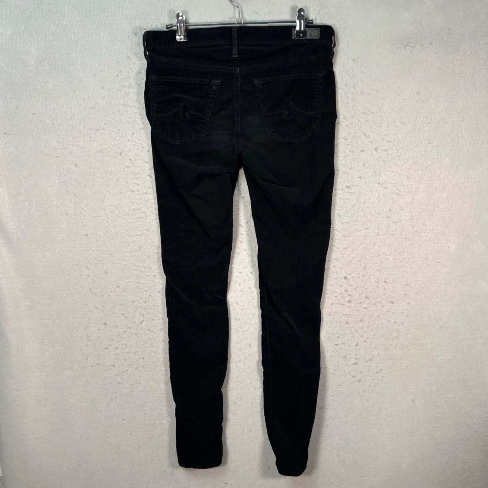 Vintage AG Adriano Goldschmied Womens 27R Black Skinny Corduroy Leggings 5-Pocket Design 30 In Inseam Womens Size 27" / US 4 / IT 40 - 2 Thumbnail