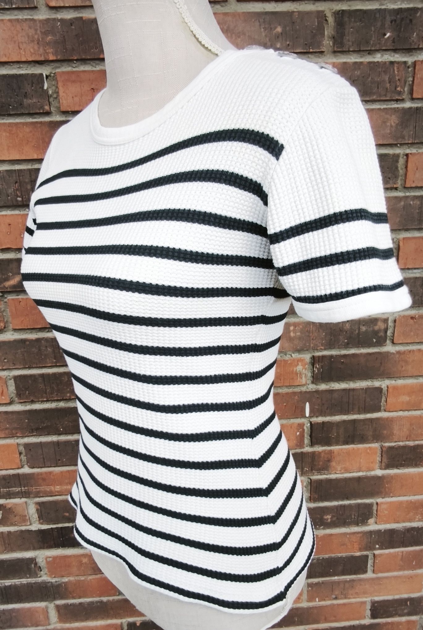 Jean Paul Gaultier 90's - Gaultier Jeans- Textured stripes cotton tshirt Size M / US 6-8 / IT 42-44 - 11 Thumbnail