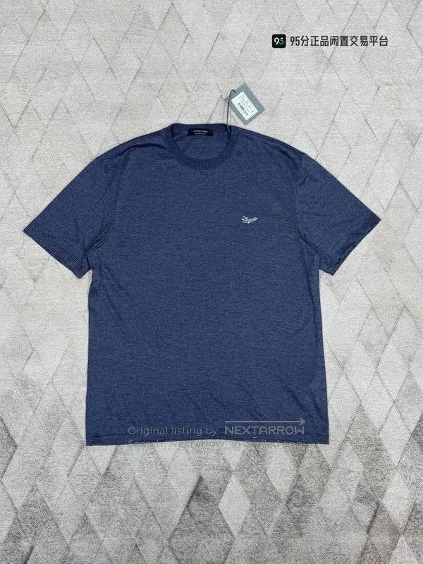Ermenegildo Zegna Zegna Solid Logo Print Crew Neck T. Size US M / EU 48-50 / 2 - 4 Thumbnail