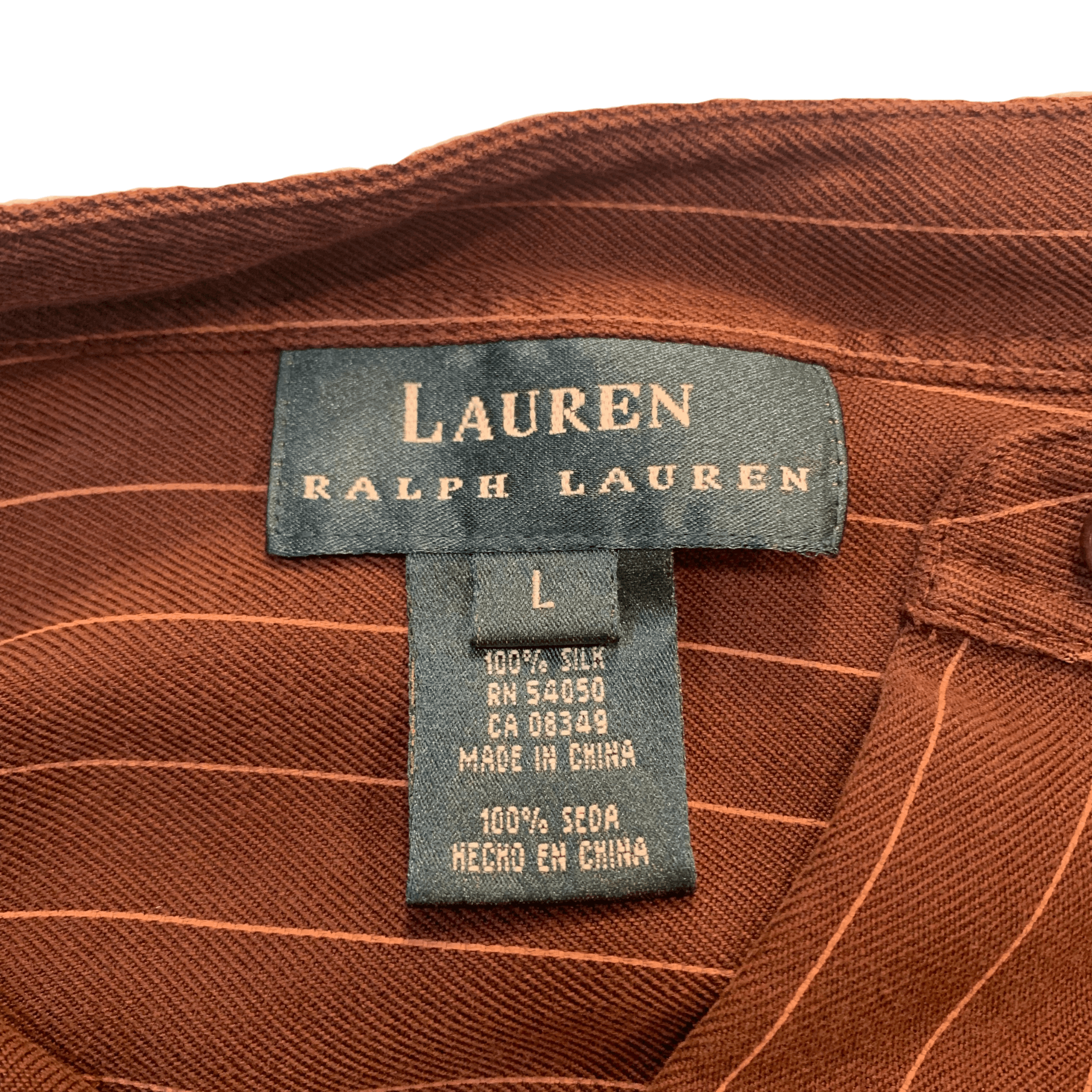 Lauren Ralph Lauren Lauren Ralph Lauren Striped Collarless Button Up Blouse Size L / US 10 / IT 46 - 4 Thumbnail