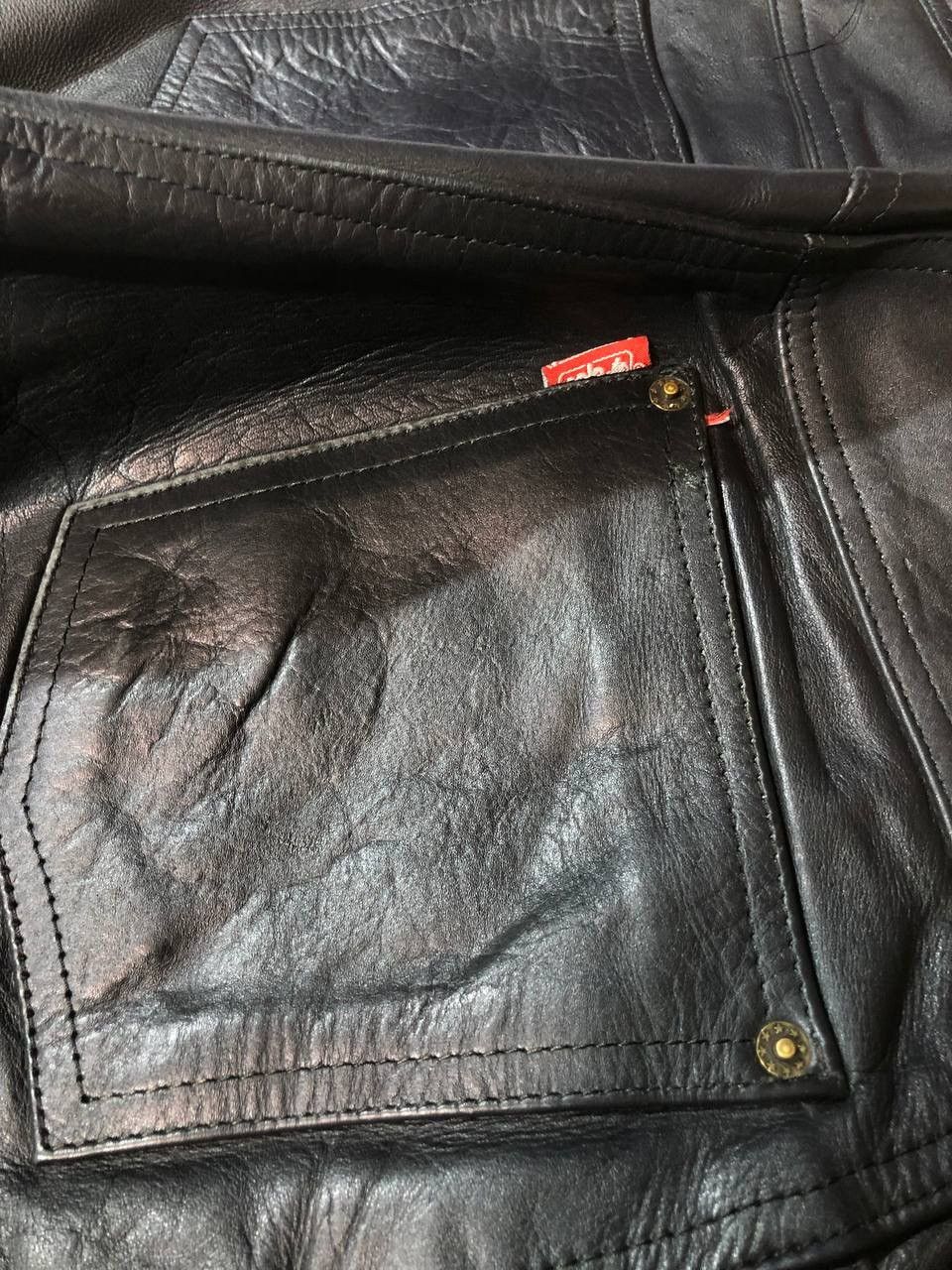 Vintage Polo Vintage Rare Biker Moto Leather Pants Size US 30 / EU 46 - 10 Thumbnail