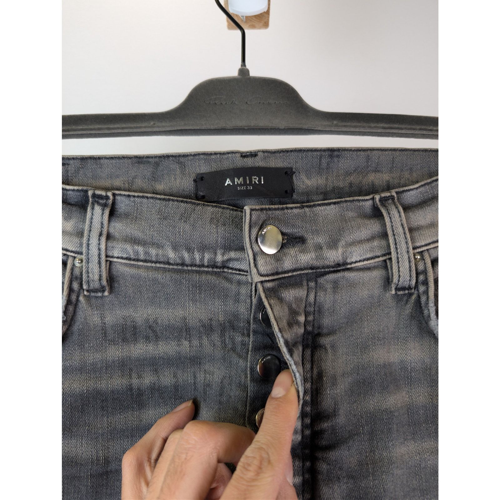 Amiri o1rshd1 Q:2 / Military Stencil Jean Denim Jeans in Grey 36 Size US 36 / EU 52 - 6 Thumbnail
