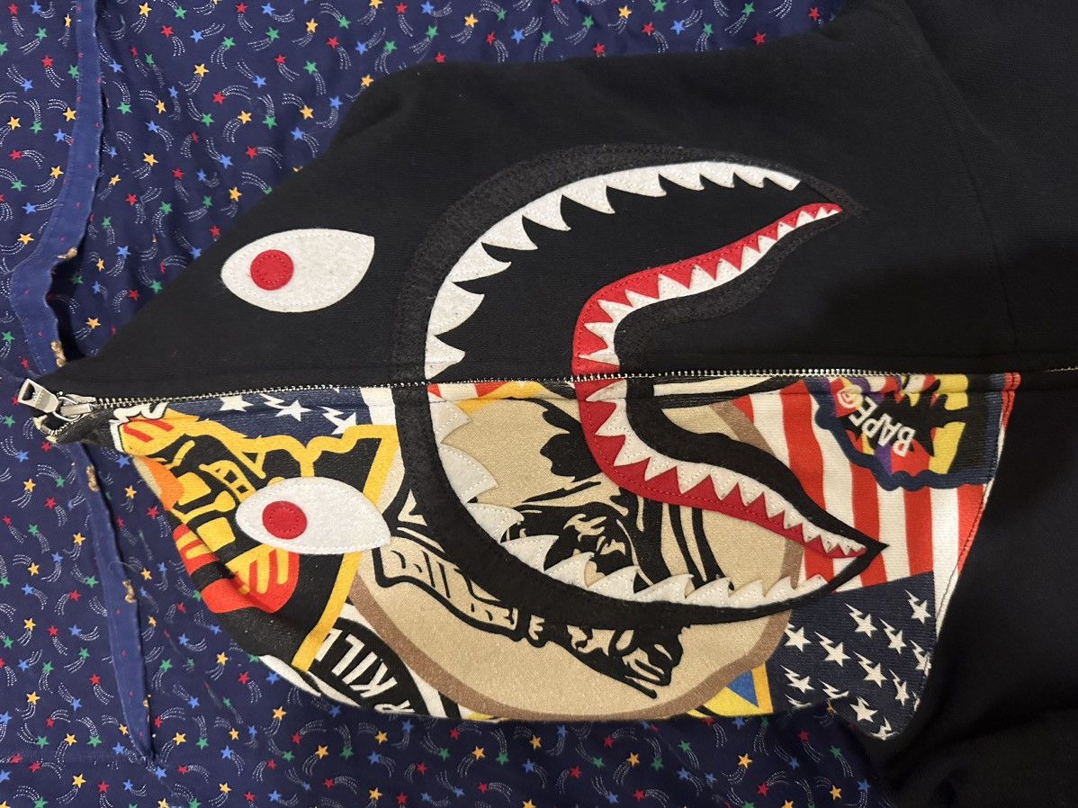 Bape Patched Shark Full Zip Hoodie Size US L / EU 52-54 / 3 - 7 Thumbnail