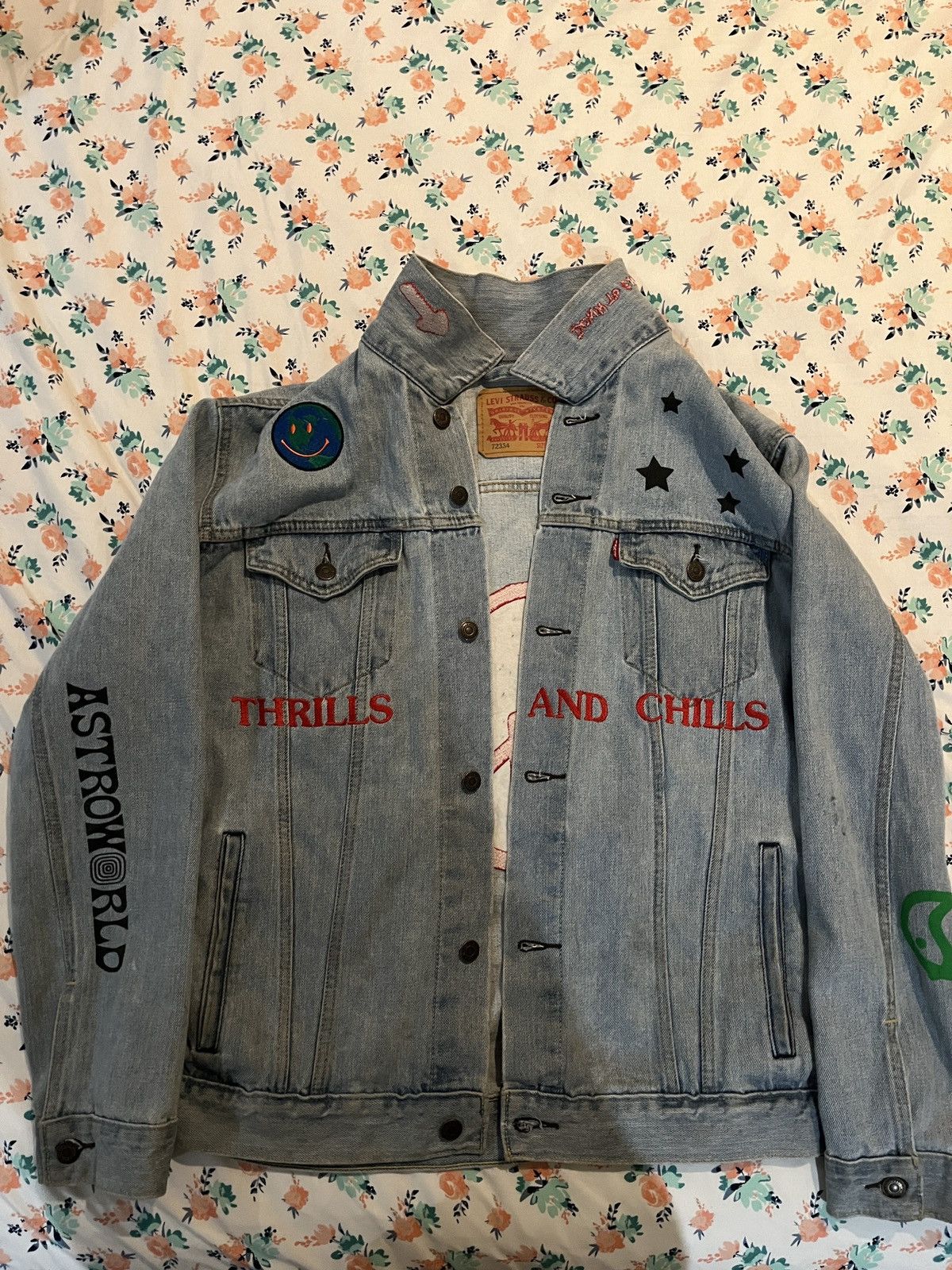 image of Astroworld Levis Denim Jacket in Blue, Men's (Size 2XL)