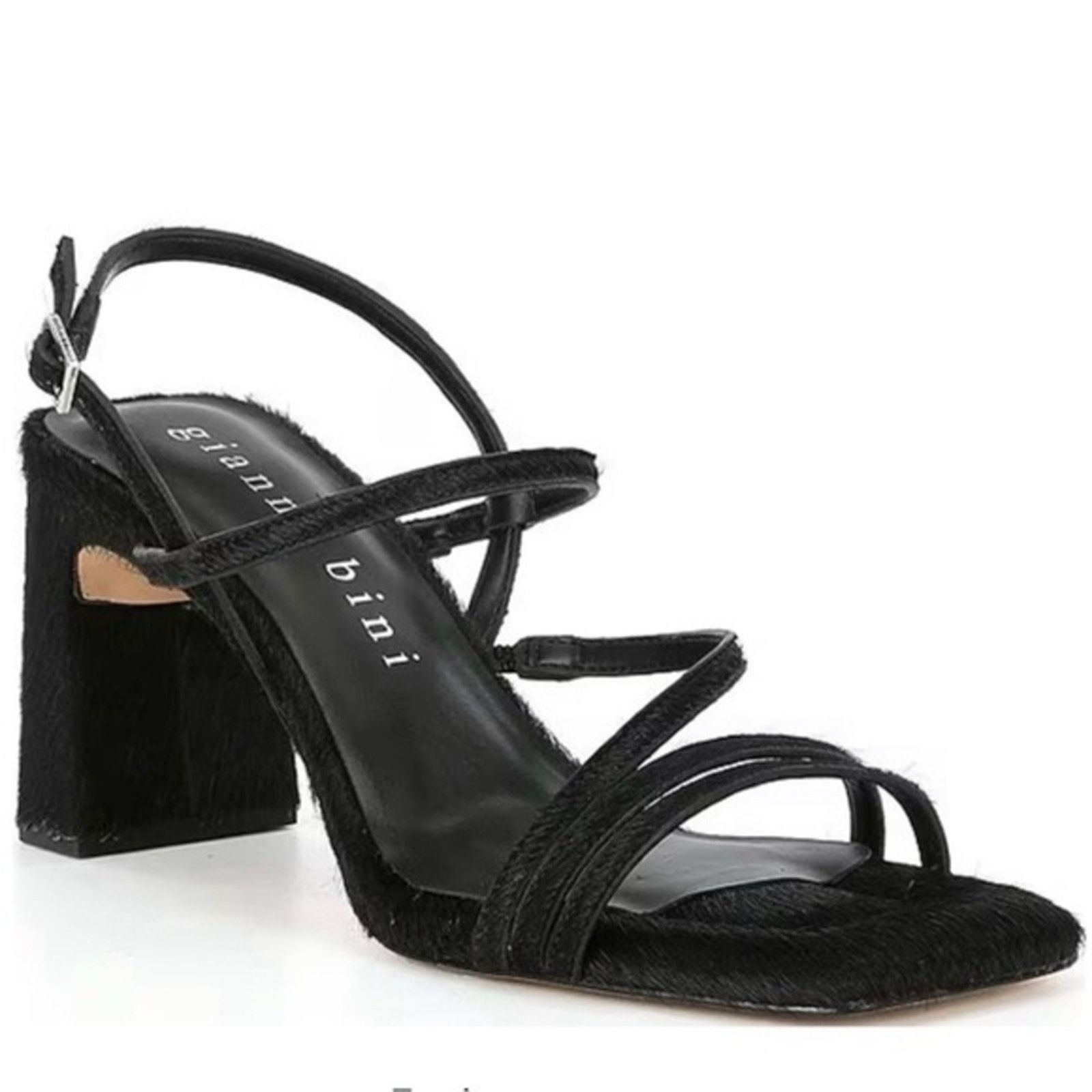 Gianni Valentino Gianni Bini Black Strappy Sandals dyed haircalf Size 8 Size US 8 / IT 38 - 1 Thumbnail