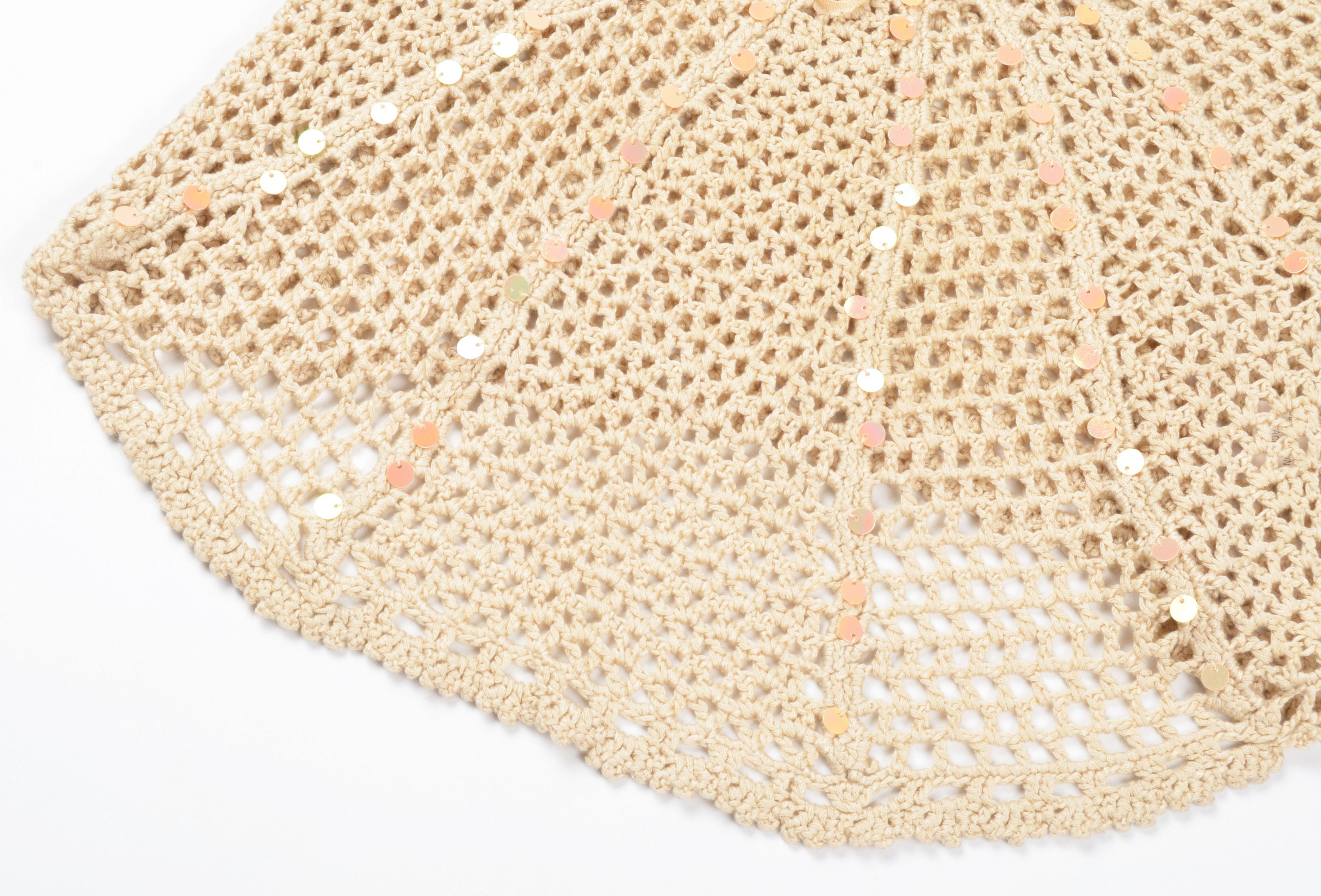 Other Vintage Fionella Y2K Fairy Crochet Knit Sparkle Beige Top Size M / US 6-8 / IT 42-44 - 6 Thumbnail