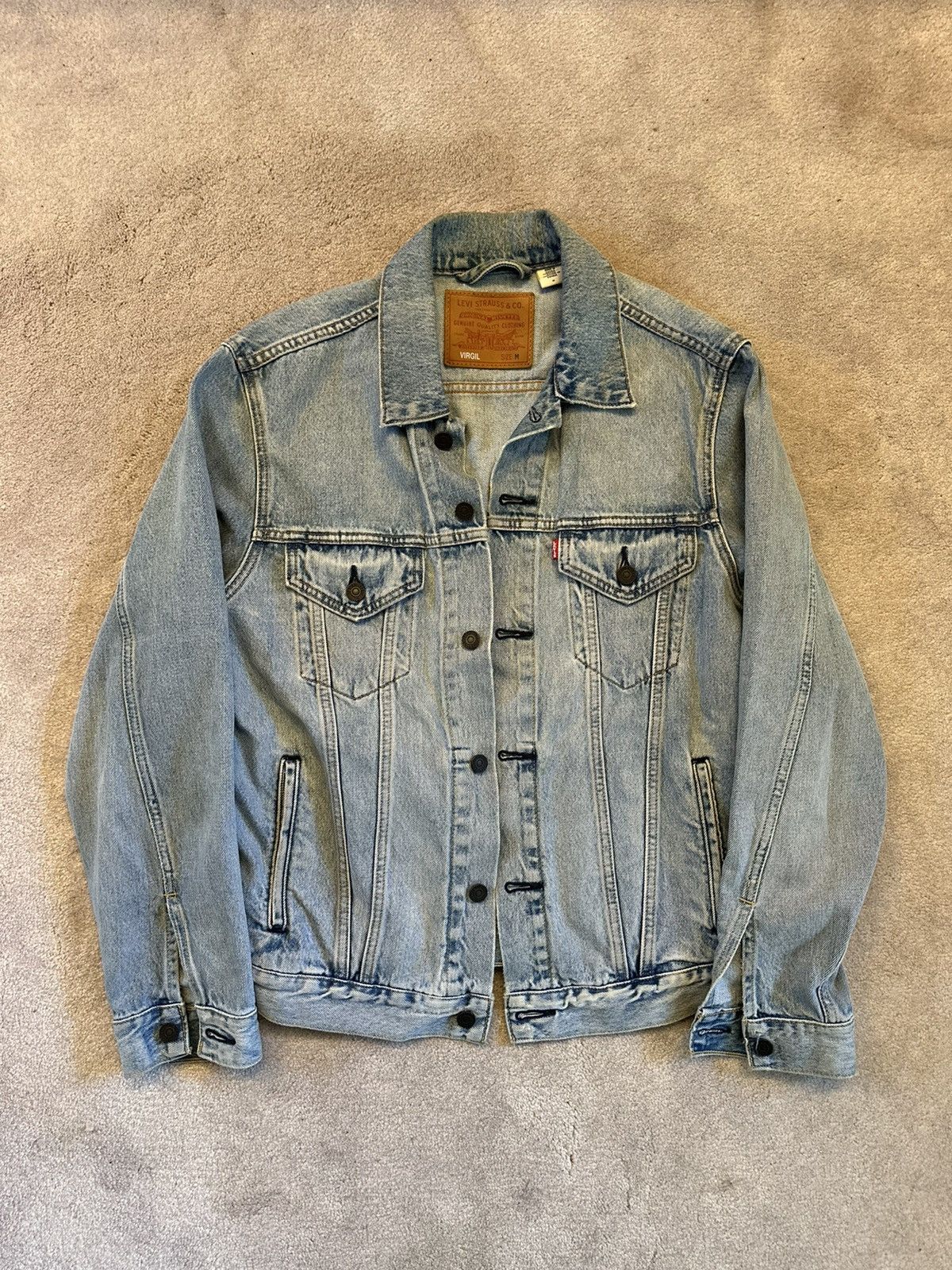 Levi's Levi’s Premium Big E Denim Trucker Jacket Light Wash Virgil Size US M / EU 48-50 / 2 - 1 Thumbnail