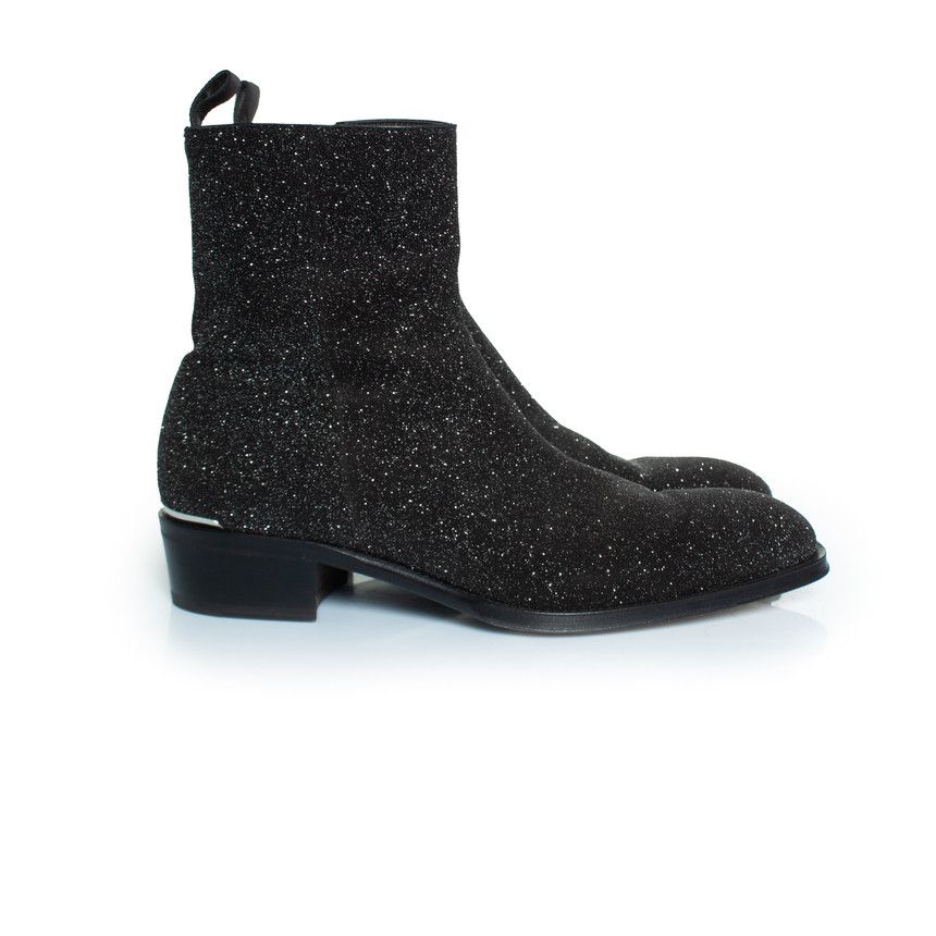 Alexander McQueen Alexander McQueen, Glitter ankle boots in black Size US 12 / EU 45 - 5 Thumbnail