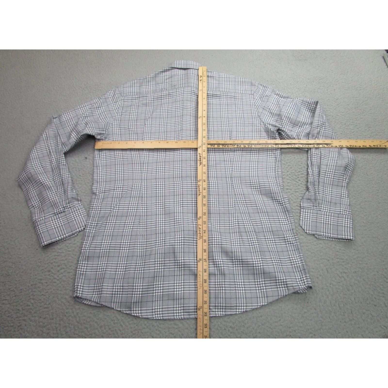 Eton Eton Gray White Plaid Dress Shirt Mens Large 16 Long Sleeve Contemporary Size 42R - 7 Thumbnail