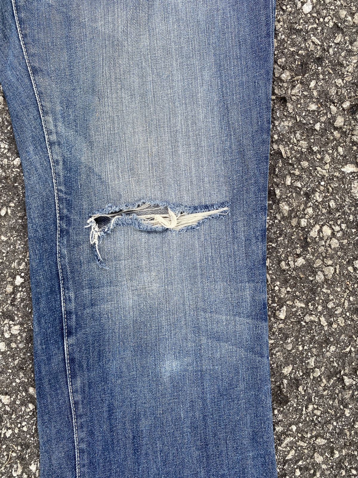 Japanese Brand × Tornado Mart Red Hearing Bootcut Blue Washed Distressed Denim Size US 34 / EU 50 - 6 Thumbnail