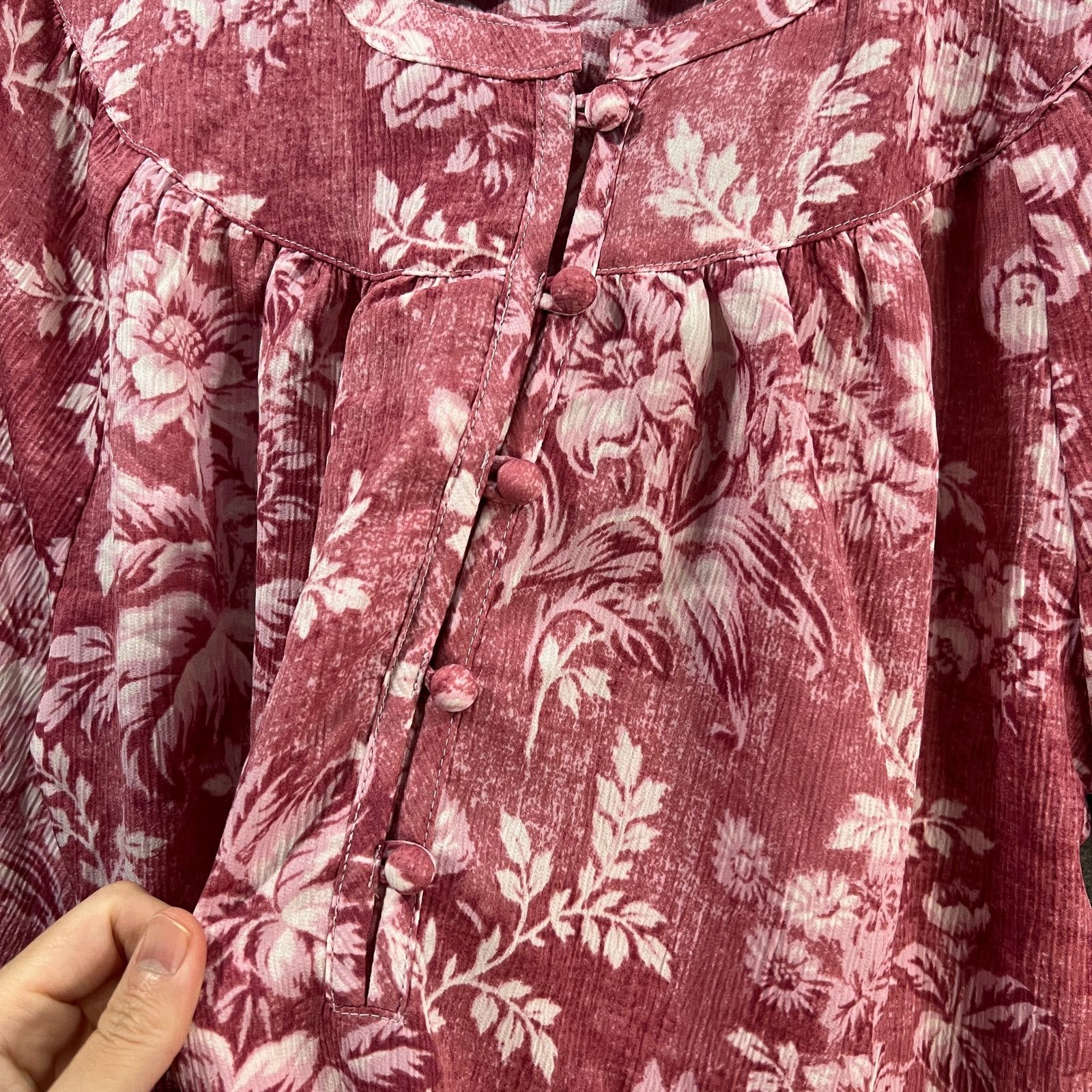 Isaac Mizrahi Isaac Mizrahi LIVE! Printed Peasant Blouse with Y Size XS / US 0-2 / IT 36-38 - 10 Thumbnail