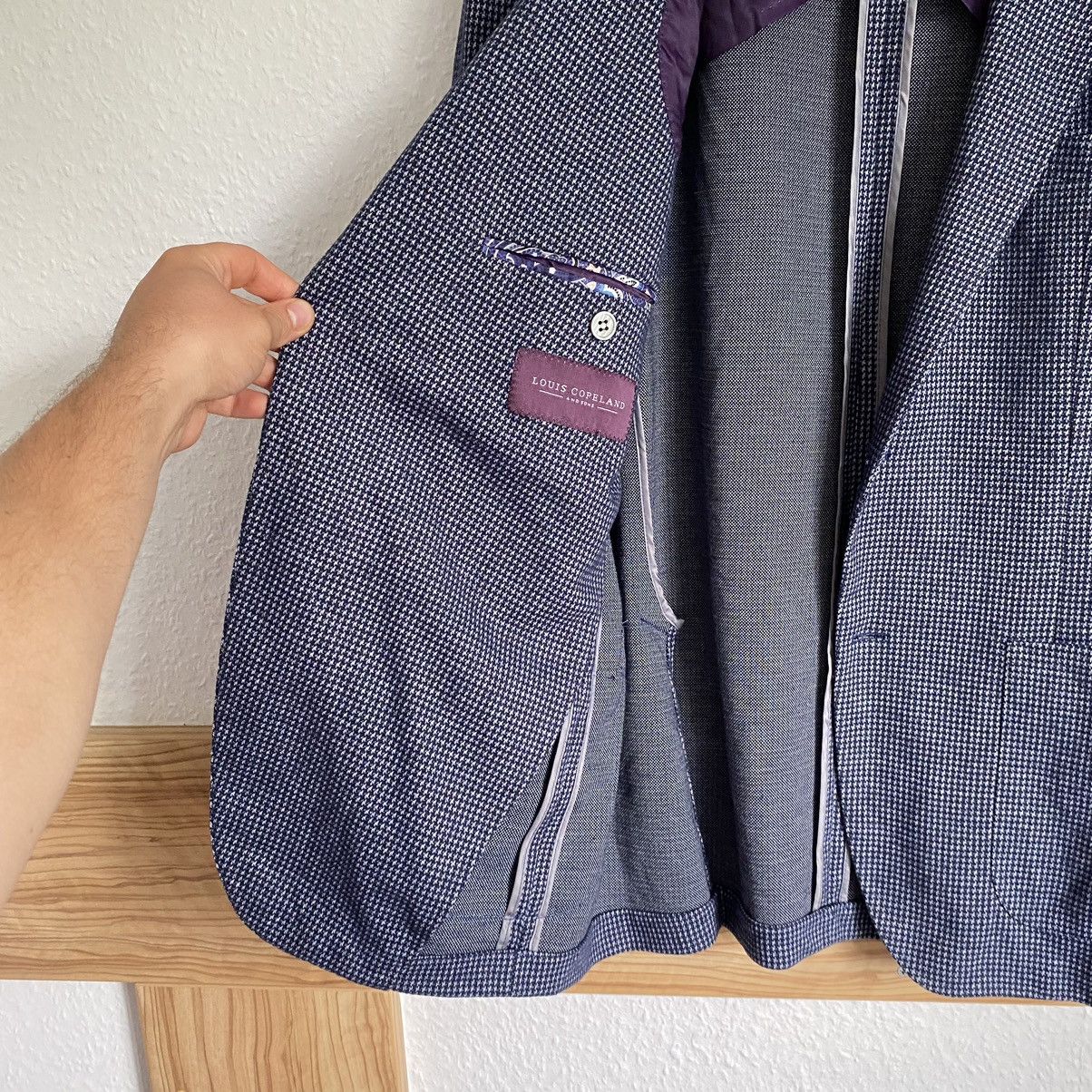 Suitsupply Blazer Louis Copeland Gray/Purple Size 50L - 11 Thumbnail