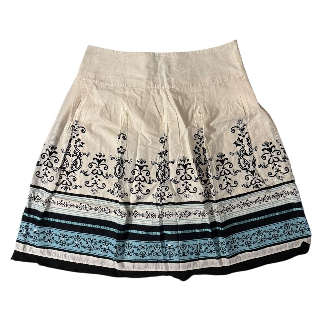 Apt. 9 Apt. 9 White Pleated Skirt Bead Sequined Scroll Size 14 Size 34" / US 12 / IT 48 - 1 Thumbnail