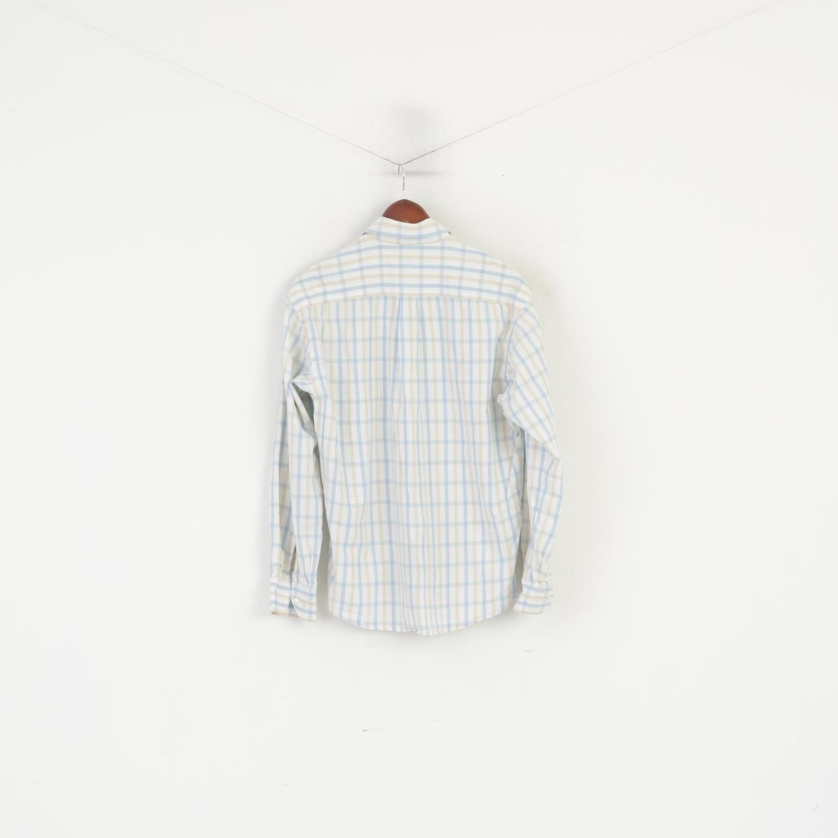 Sergio Tacchini Sergio Tacchini Men L Casual Shirt Cream Cotton Check 9434 Size US L / EU 52-54 / 3 - 7 Thumbnail