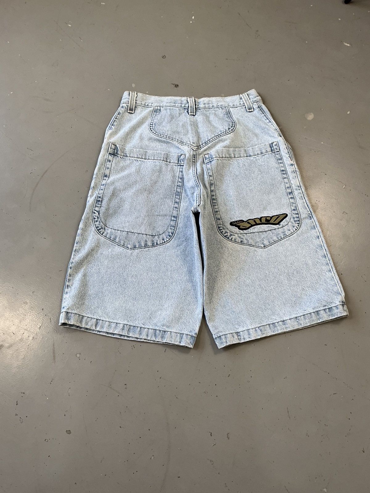 Vintage Vintage Jnco SpellOut embroidered big pocket denim jort Size US 32 / EU 48 - 8 Thumbnail