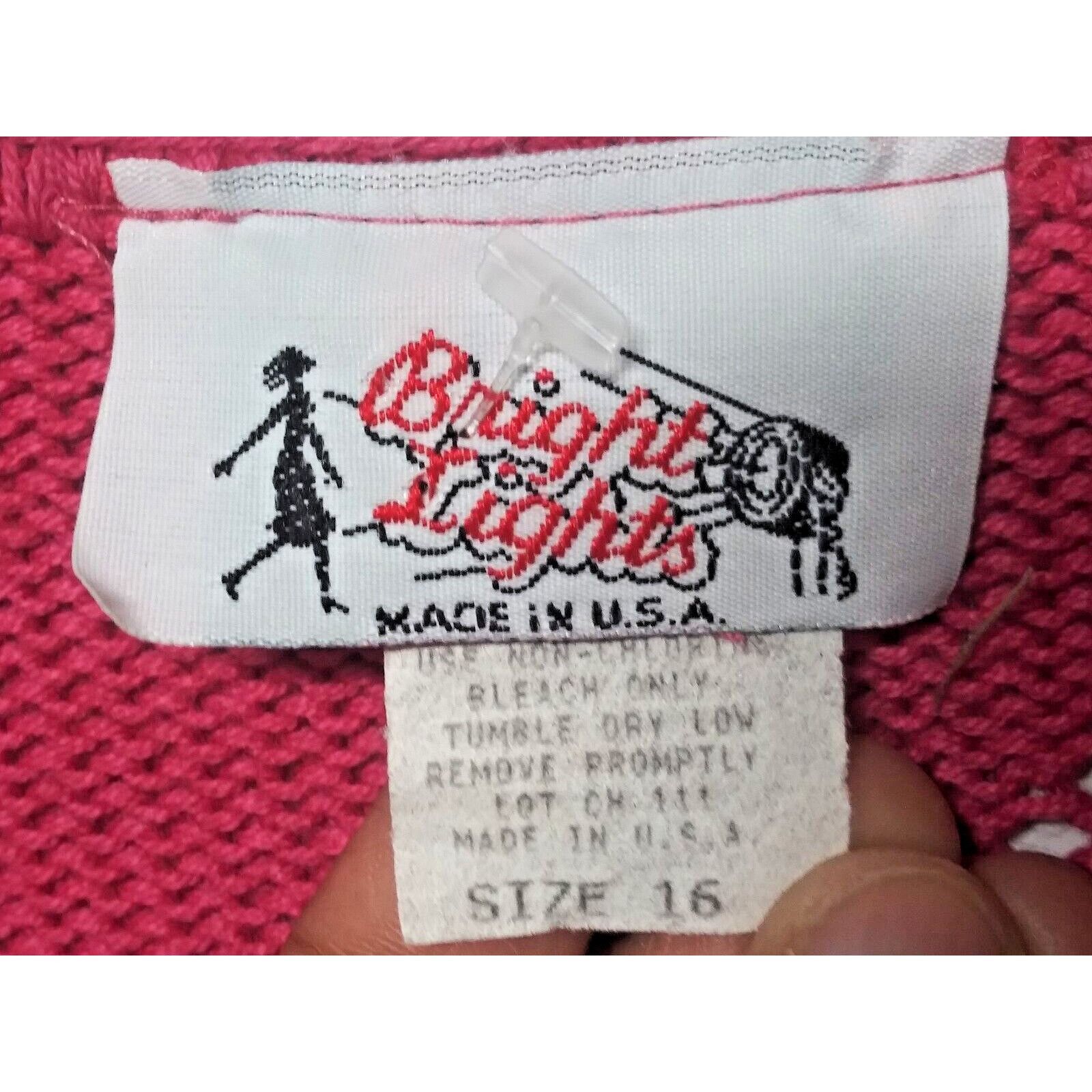 Other VTG 70s Long Sweater Grandma Sz 16 Bright Lights USA Pink fl Size XXL / US 16-18 / IT 52-54 - 11 Thumbnail