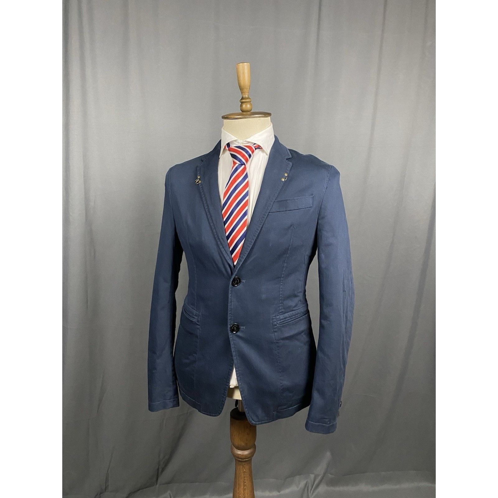 Burberry Burberry Men's Blue Wool Lined Blazer Sportcoat Jacket Size Size 50R - 3 Thumbnail