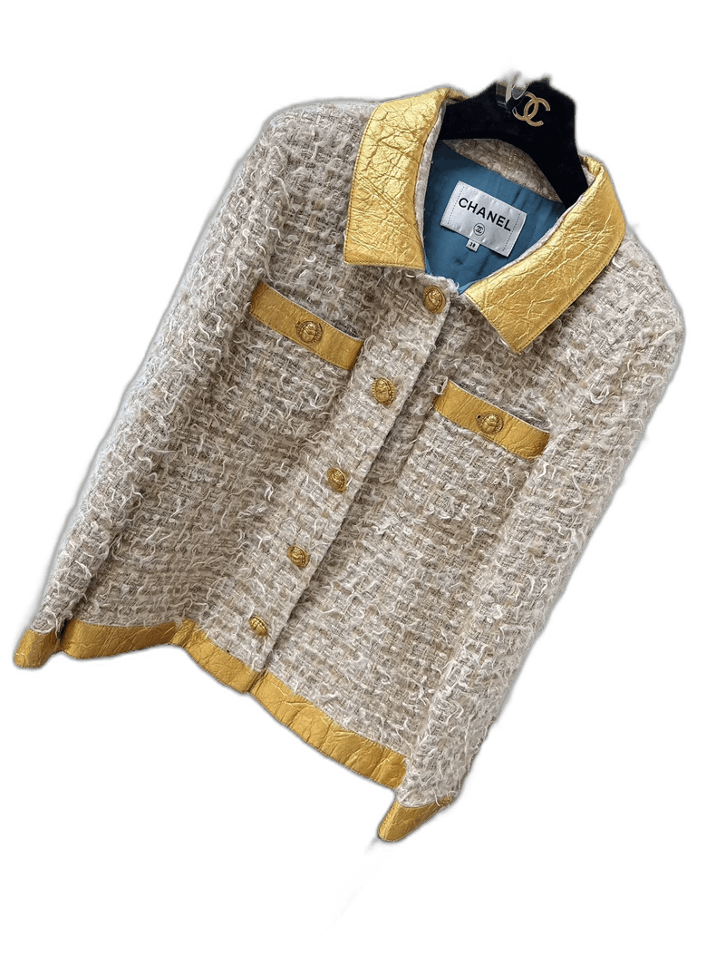 Chanel Chanel 19A Egyptian Gold Pineapple Jacket Size L / US 10 / IT 46 - 1 Thumbnail