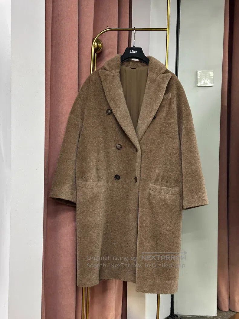 Brunello Cucinelli Brunello Cucinelli Brown Alpaca Tweed Coat Jacket Size XS / US 0-2 / IT 36-38 - 1 Thumbnail