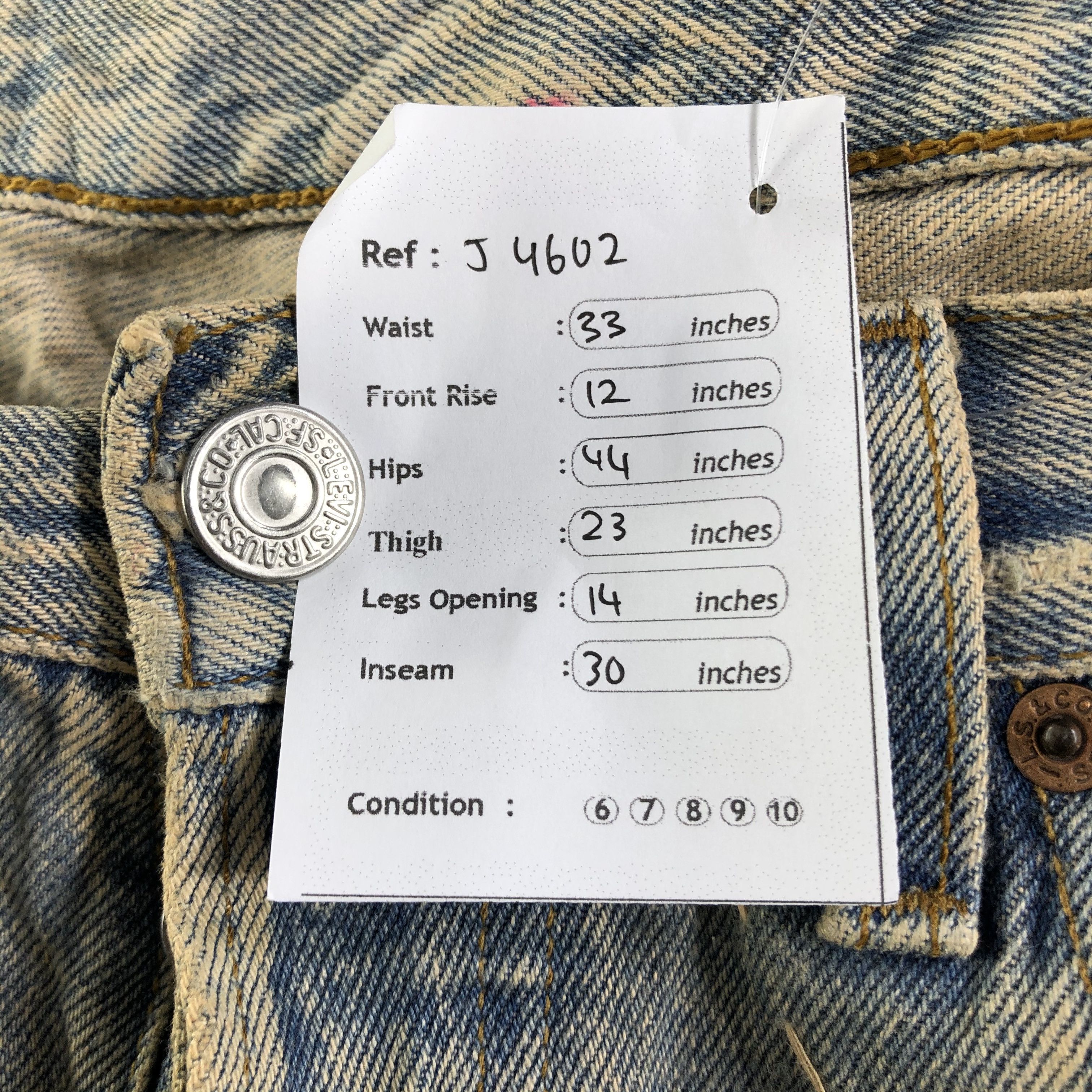 Levi's Vintage 90s Light Wash Levis 501 Jeans-J4602 Size US 33 - 12 Thumbnail