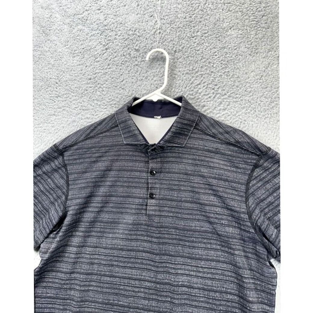 Lululemon Lululemon Golf Polo Shirt Mens XL Dark Grey Striped Athletic Short Sleeve Polo Shirt Polo Short Sleeve Sports Outdoor Logo Casual Size US XL / EU 56 / 4 - 4 Thumbnail