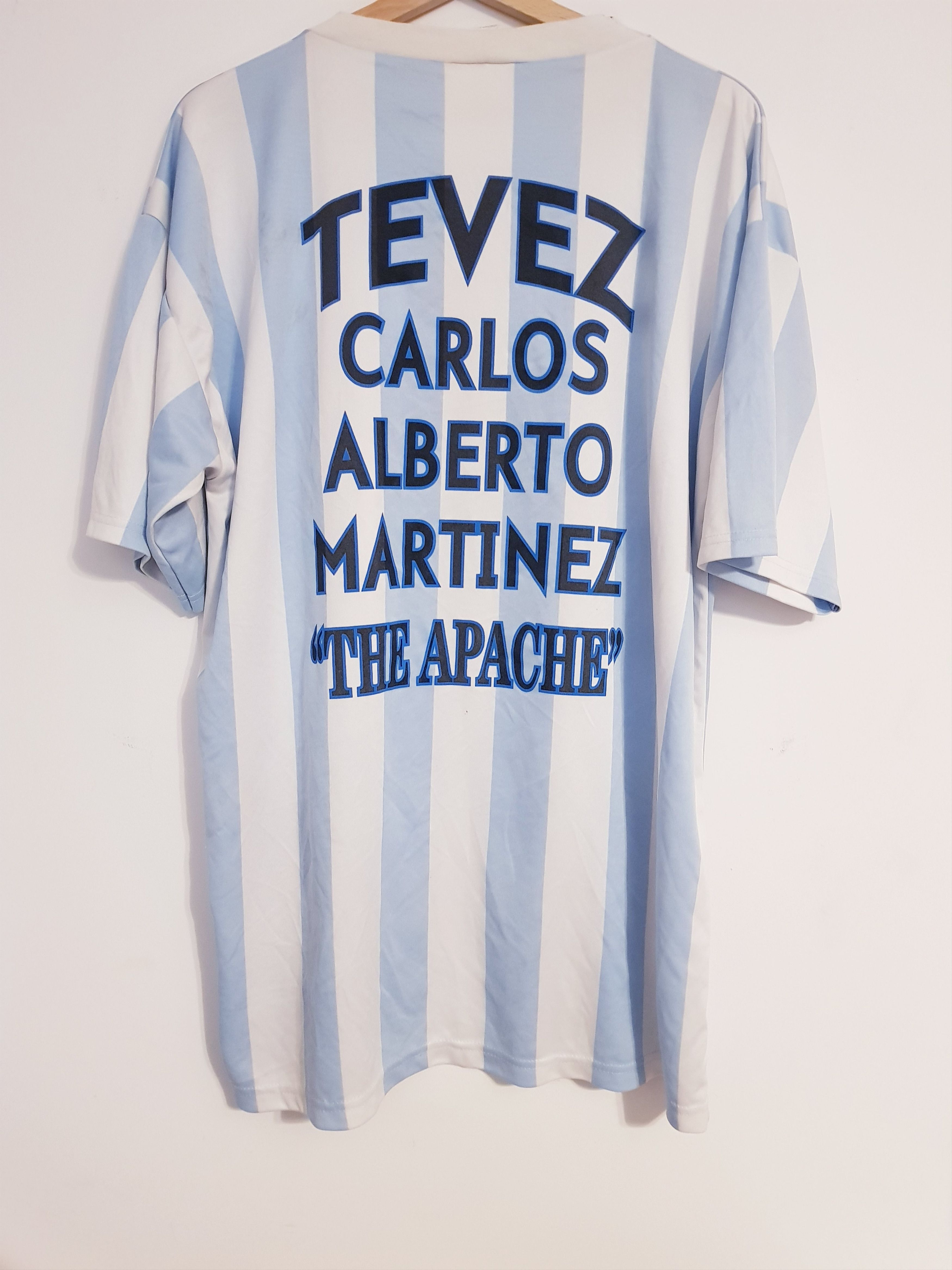 Other Carlos Tevez UTD Argentina Bootleg Fan Tee 2006 AFA Stripe Size US XL / EU 56 / 4 - 6 Thumbnail