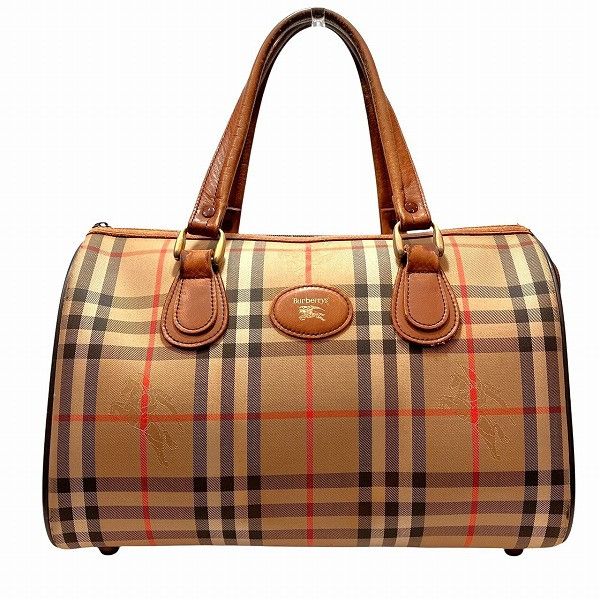 Burberry Burberry Burberry Nova Check Shadow Horse Boston Bag Canvas Handbag Size ONE SIZE - 1 Thumbnail