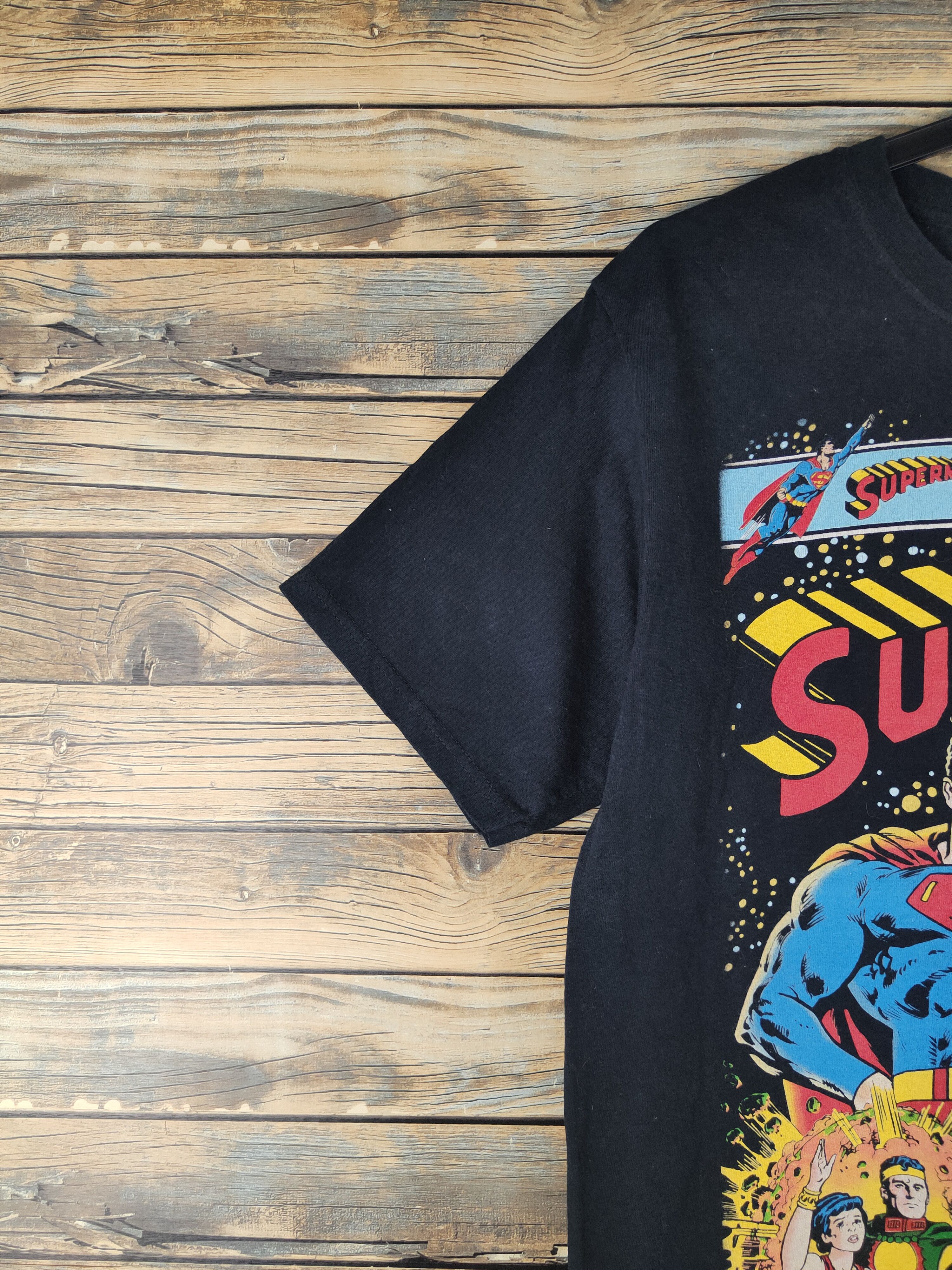 DC × Japanese Brand DL Superman Black Short Sleeve T-shirt #2134 Size US M / EU 48-50 / 2 - 5 Thumbnail