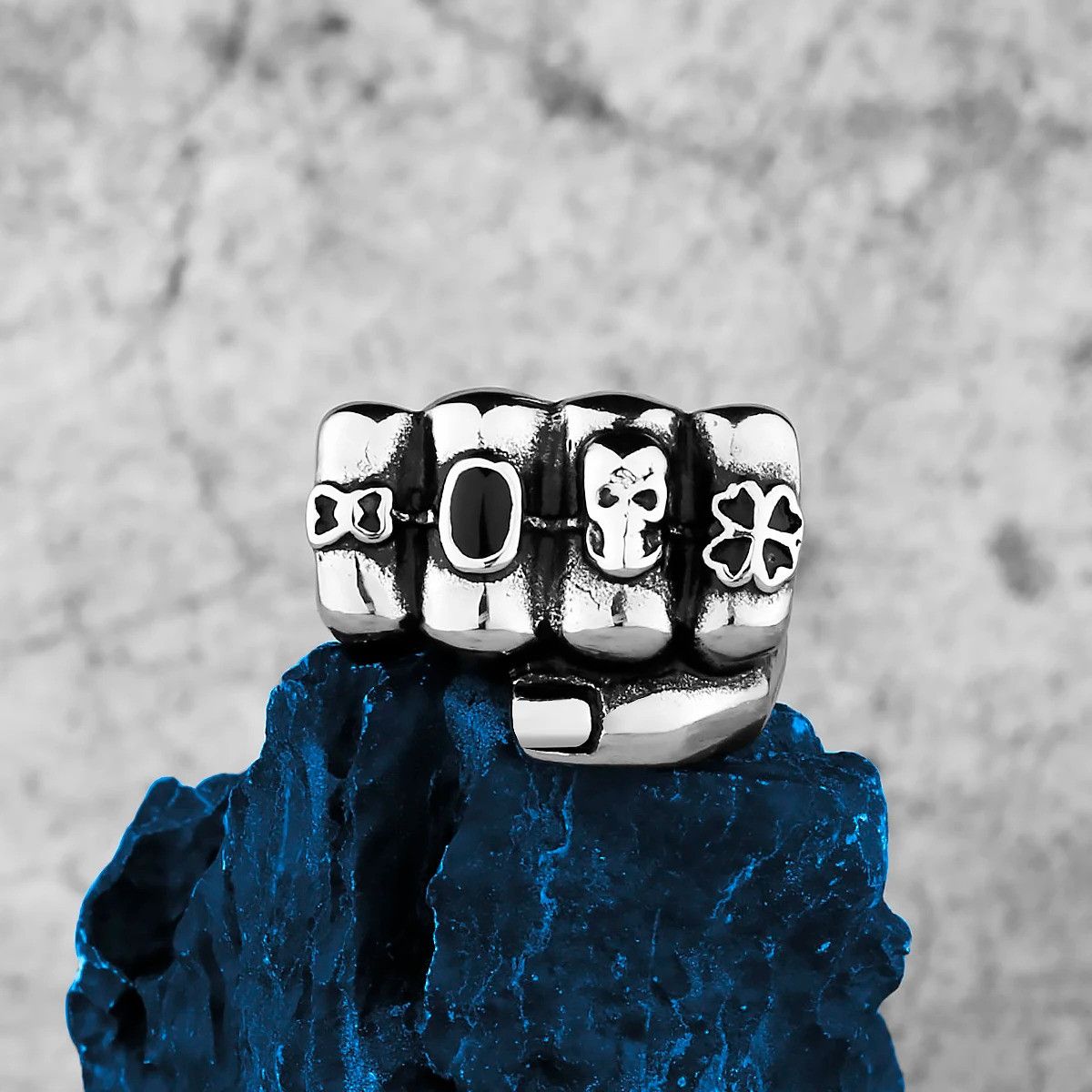 Vintage Fist Skull Neo-Gothic Ring Size 44 - 3 Thumbnail