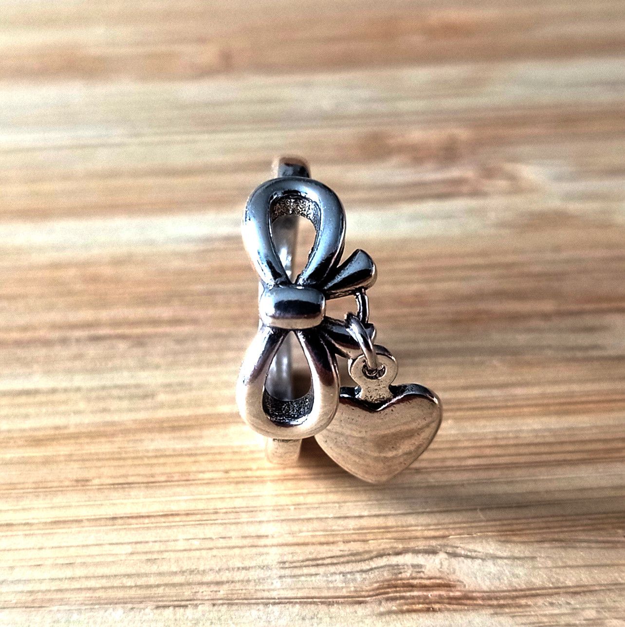 Designer × Vintage Vintage Romance Heart Float Drop 925 Silver Ring Glamor Rave Size ONE SIZE - 5 Thumbnail