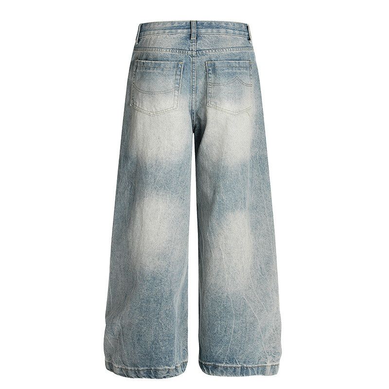 Vintage American retro patchwork loose curved jeans for men Size US 32 / EU 48 - 2 Thumbnail