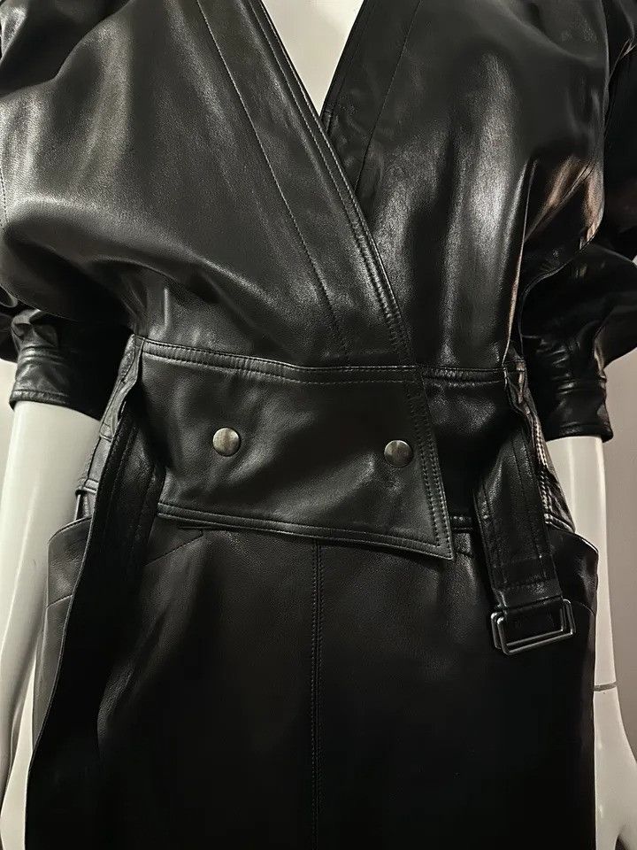 Claude Montana CLAUDE MONTANA POUR IDEAL CUIR Iconic Leather Coat Skirt Set Size M / US 6-8 / IT 42-44 - 3 Thumbnail